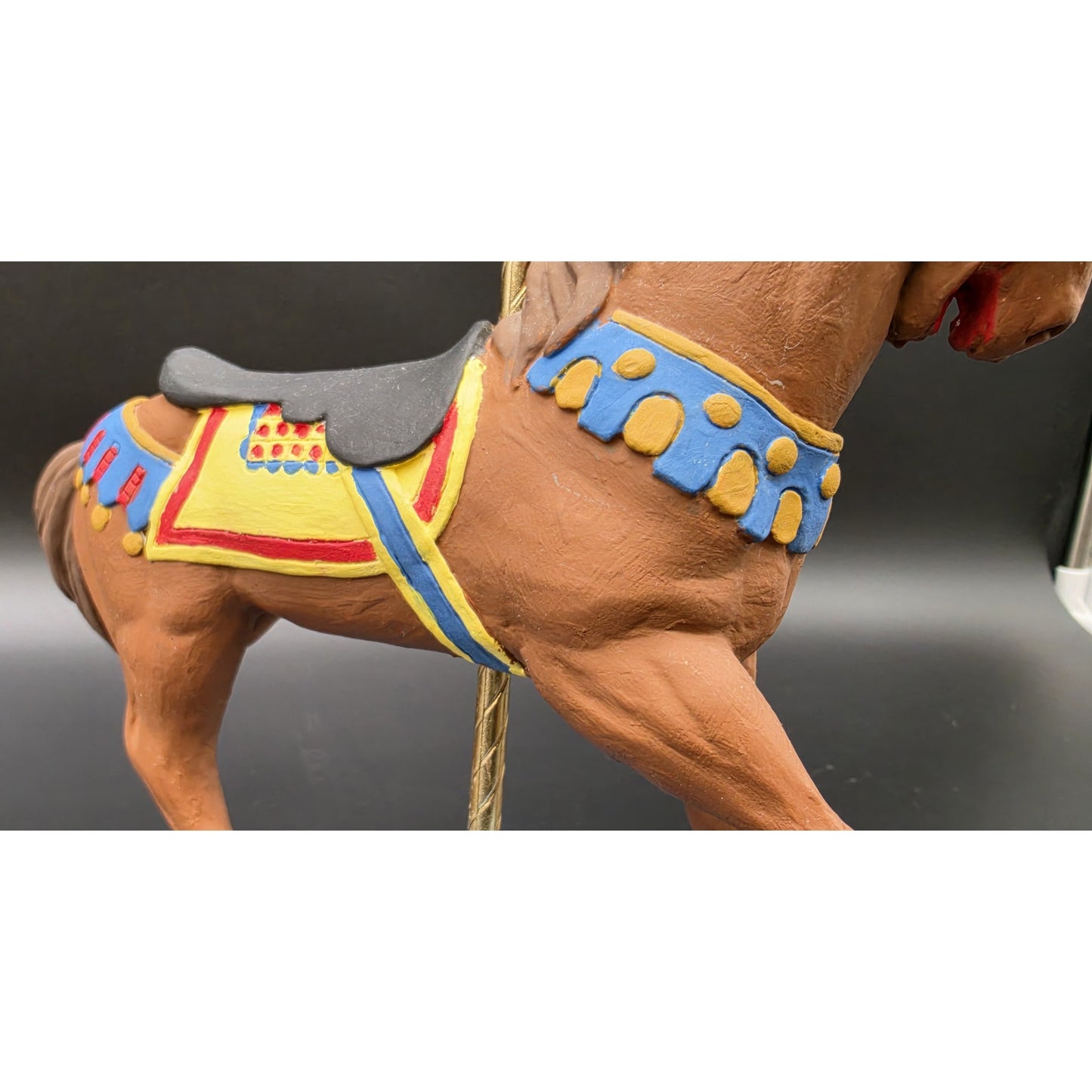 Vintage Handpainted Carousel Horse Figurines Set – Ceramic & Porcelain Pair