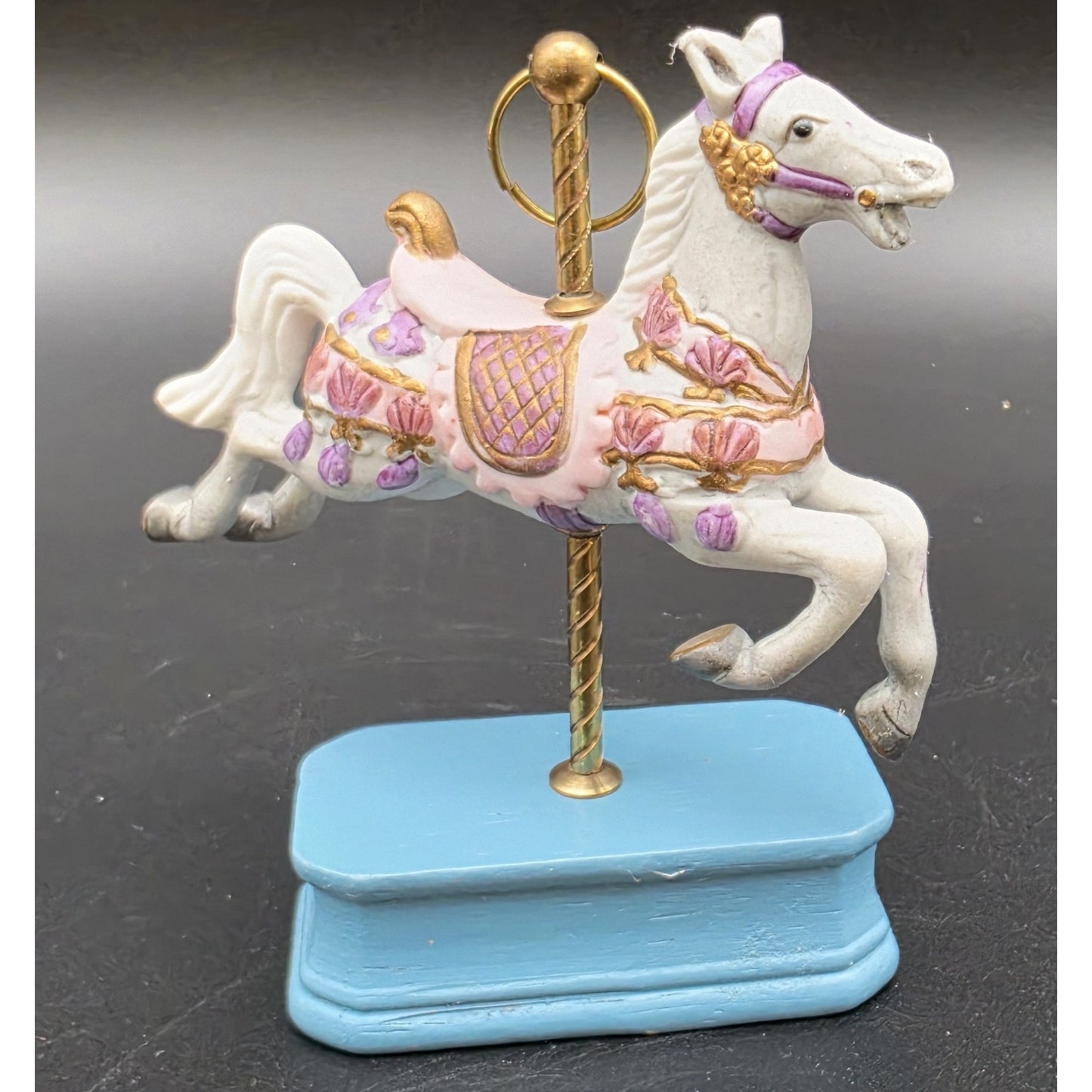 Vintage Handpainted Carousel Horse Figurines Set – Ceramic & Porcelain Pair