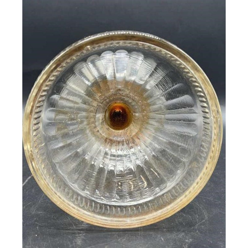 Antique Glass Oil Lamp w/ Frosted Etched Chimney 18″ Victorian Decor