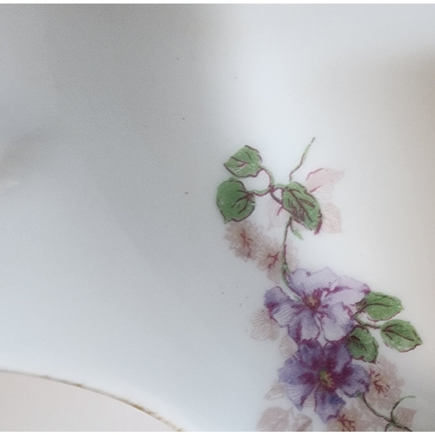 CH Field Haviland Limoges Porcelain Bowl Tray Gold Handles Hand Painted Floral