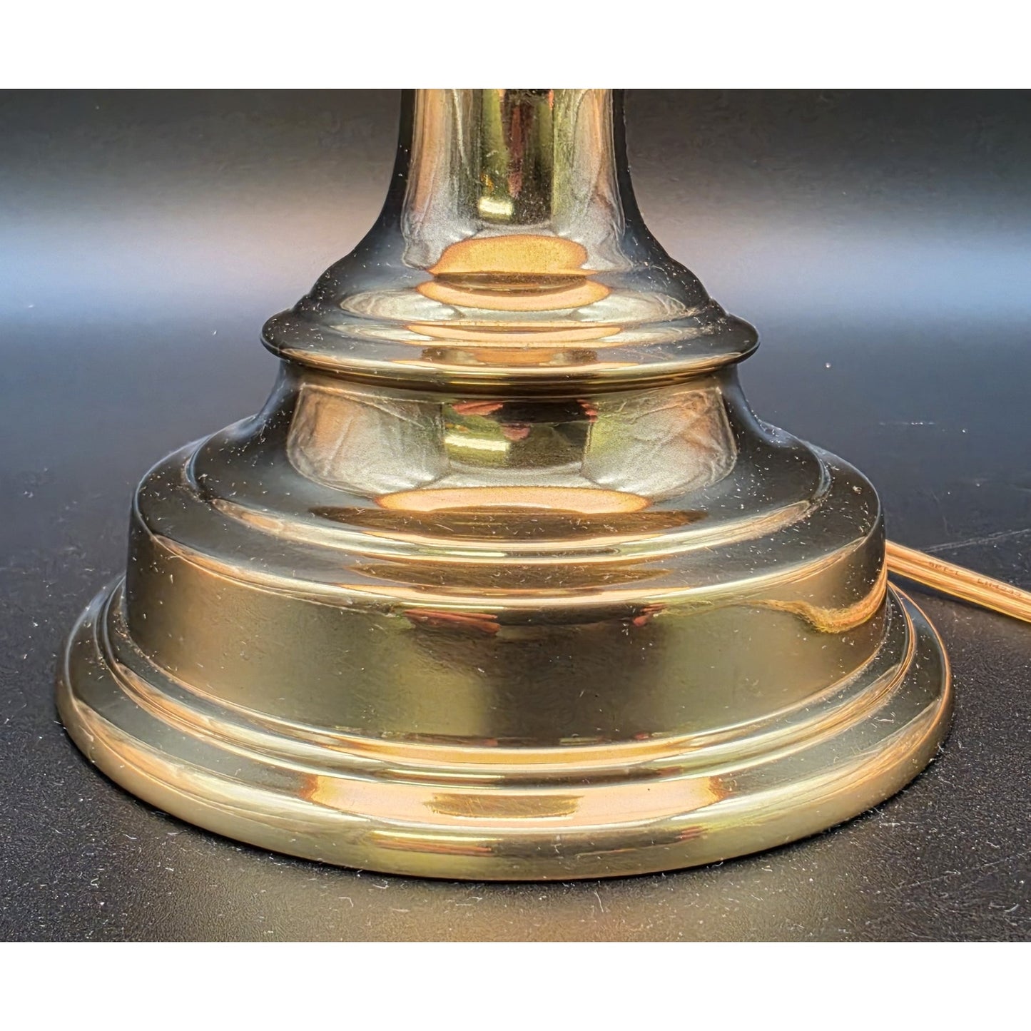 Vintage Solid Brass Table Lamp w/ Pleated Shade 25.5" Mexico Quality Made