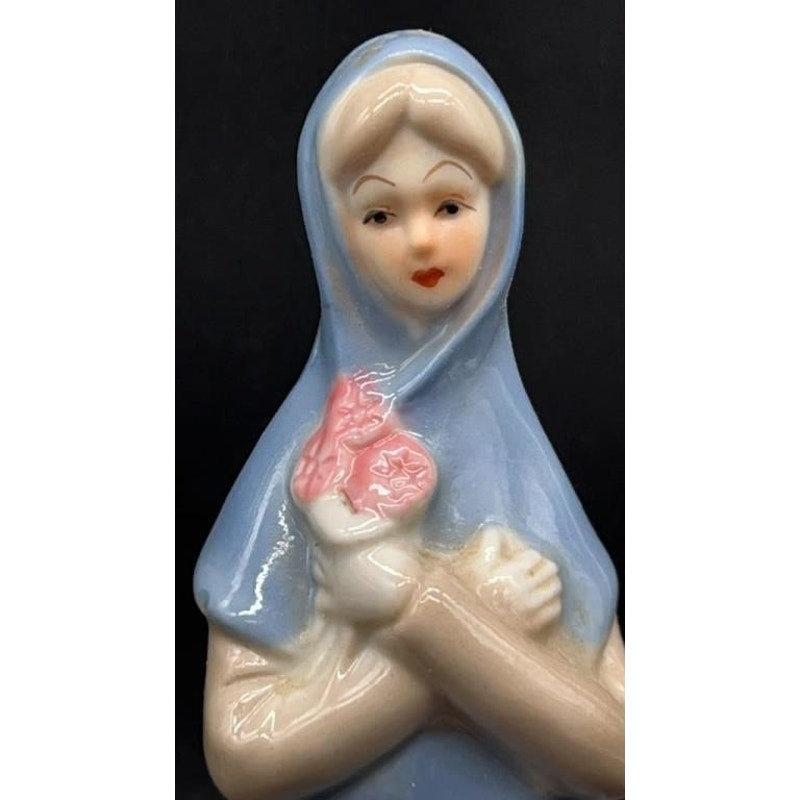 3 VTG Frankel Porcelain Lady Figurines Old Lady, Blue Scarf, & Duck Holder