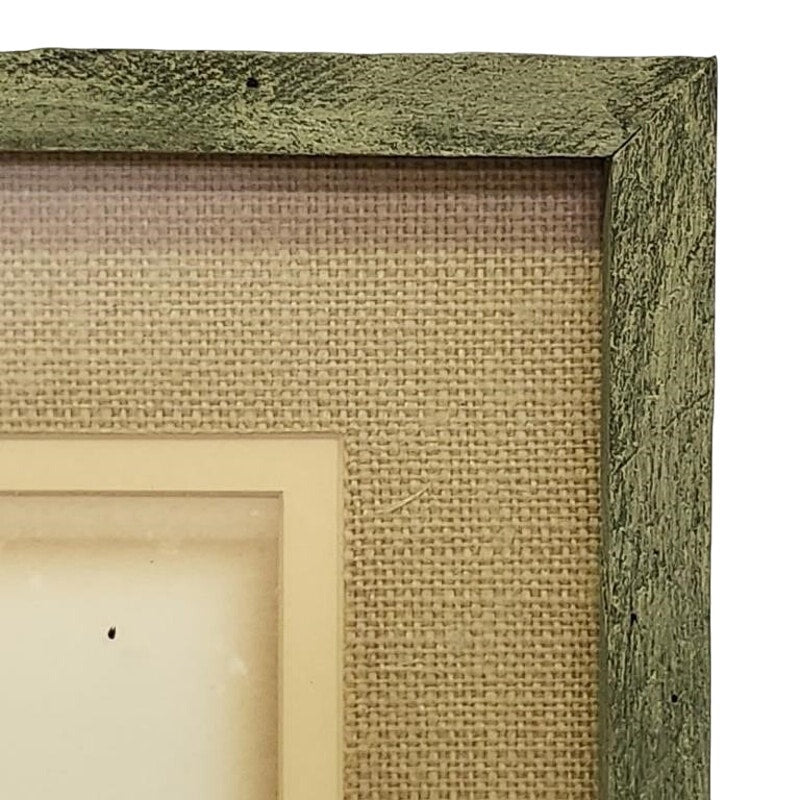 Guy Coheleach Bobcat Lithograph Signed in Green Wood Frame Textured Cloth Matte – Vintage