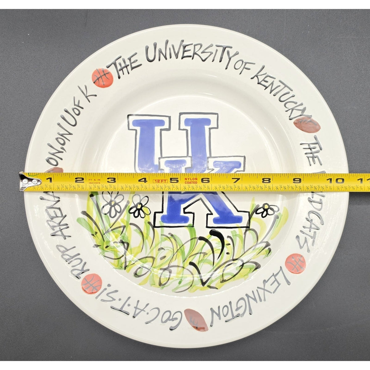 Vintage University of Kentucky UK Wildcats 10.5" Hand Painted Plate TCABELLS TOO