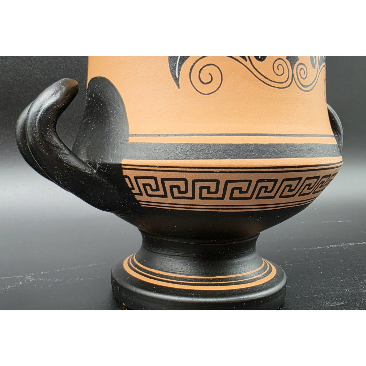 Vintage Greek Vase Dionysus Satyr Athens Pottery Calyx-Krater Lambrou Bros 7.25"