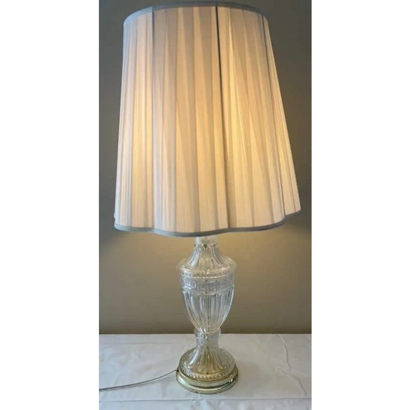 Vintage 32" Hand Cut Lead Crystal Table Lamp – Elegant Yugoslavia Made