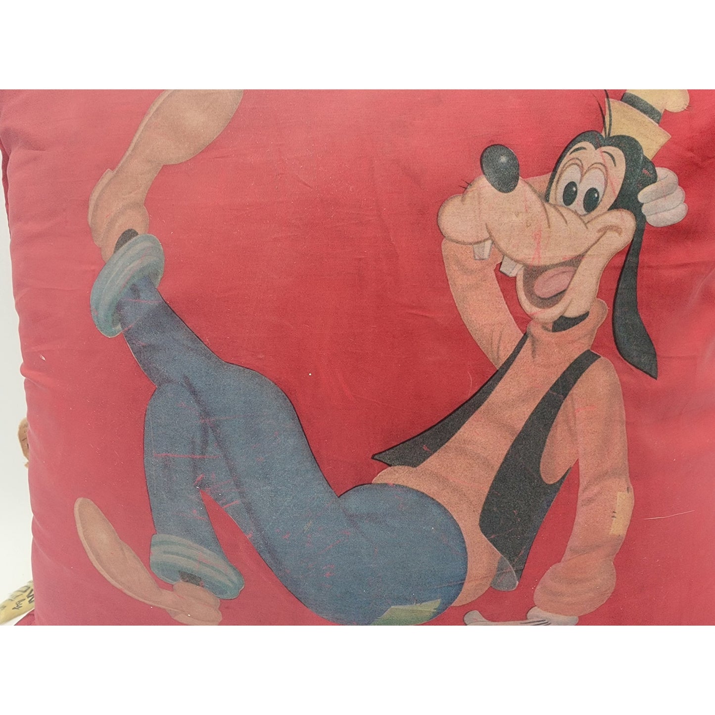 Vintage Walt Disney Goofy Pillow Red Retro Character Collectible RARE/ FAIR