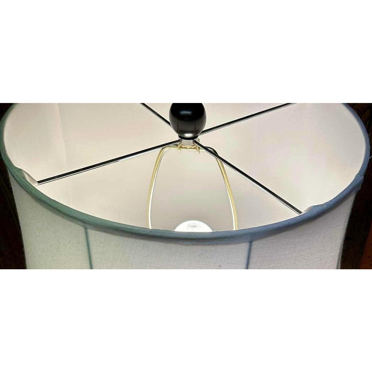 Pacific Coast Lighting Ceramic Wave Pattern Table Lamp 30" Aqua/Black/White
