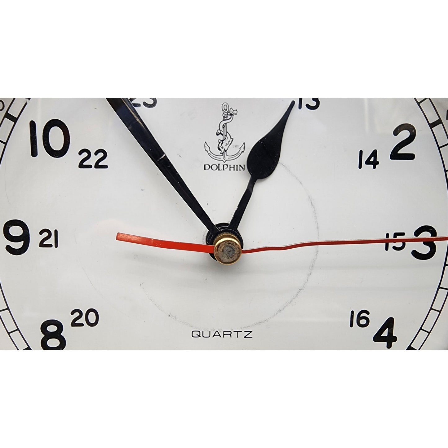 Vintage Dolphin Brass & Wood Mariner Wall Clock w/ Hourly Ship Bell Chimes