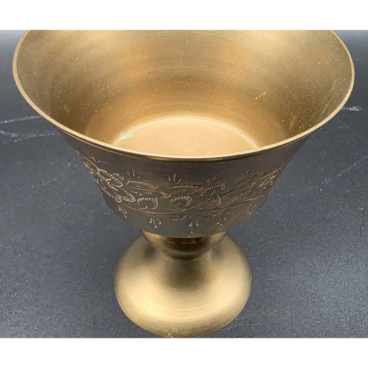 Vintage Brass Judaica Set 3 Star Plates Chalice Communion Goblet Small Feet Cup