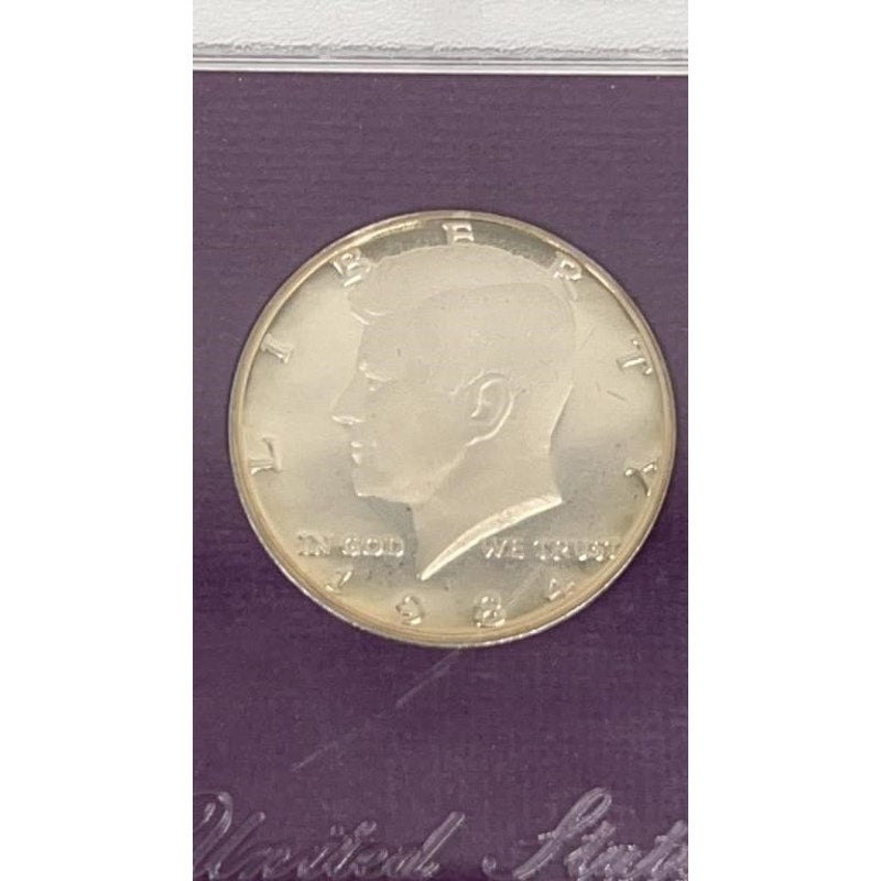 1984 S US Mint Proof Set 5 Coins Original Box & COA Kennedy Half Dollar