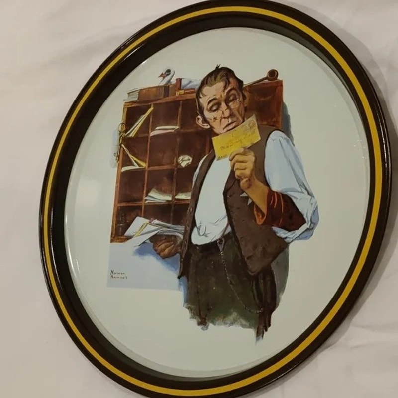 Vintage Norman Rockwell 1976 First Limited Edition Postal Collectors Tray - Pristine