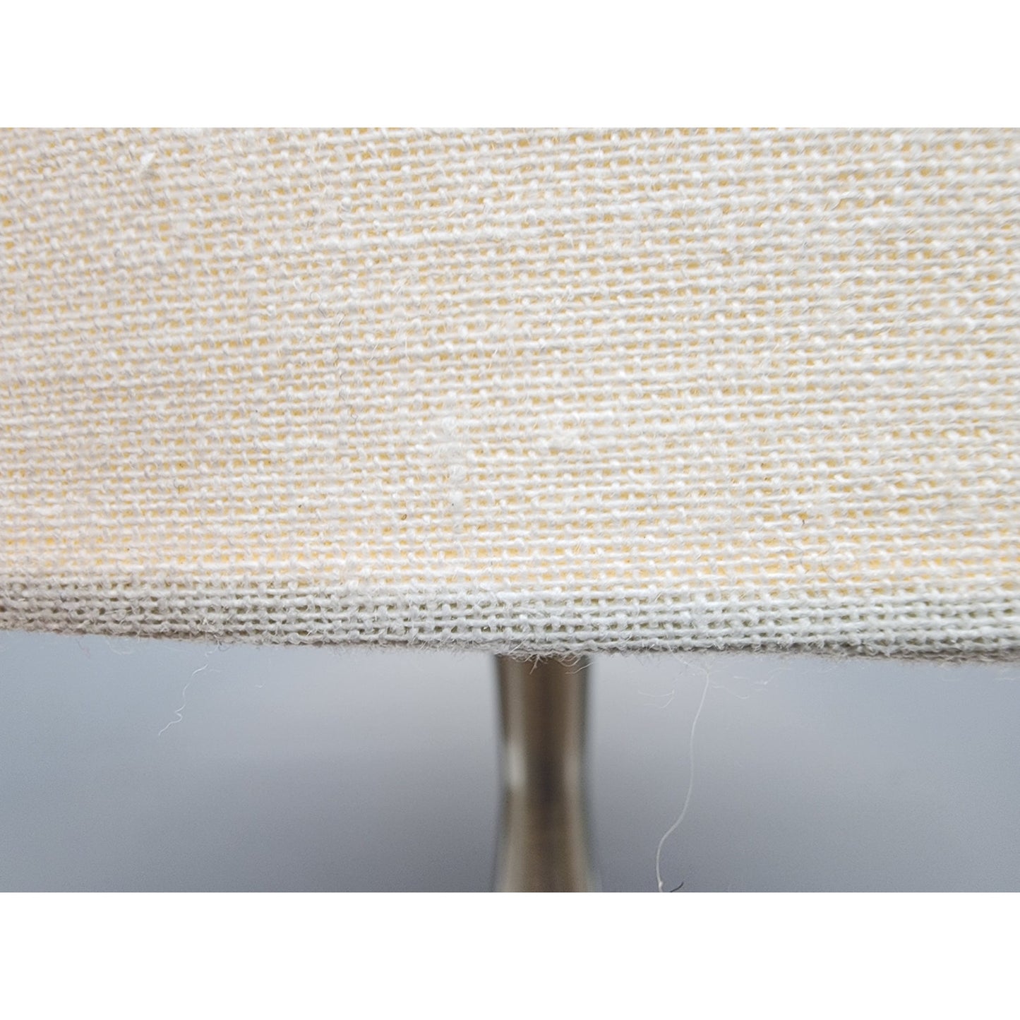 Retro Brushed Stainless Steel Table Lamp w/ Off-White Shade – 24" Tall