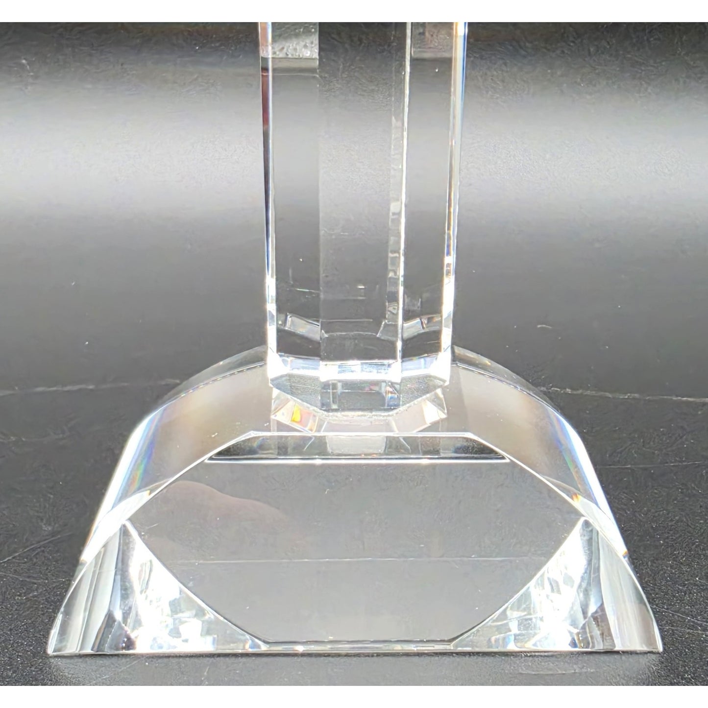 Vintage Cut Lead Crystal Cross 8.5" Tall Heavy 1lb 11oz Stunning Clarity