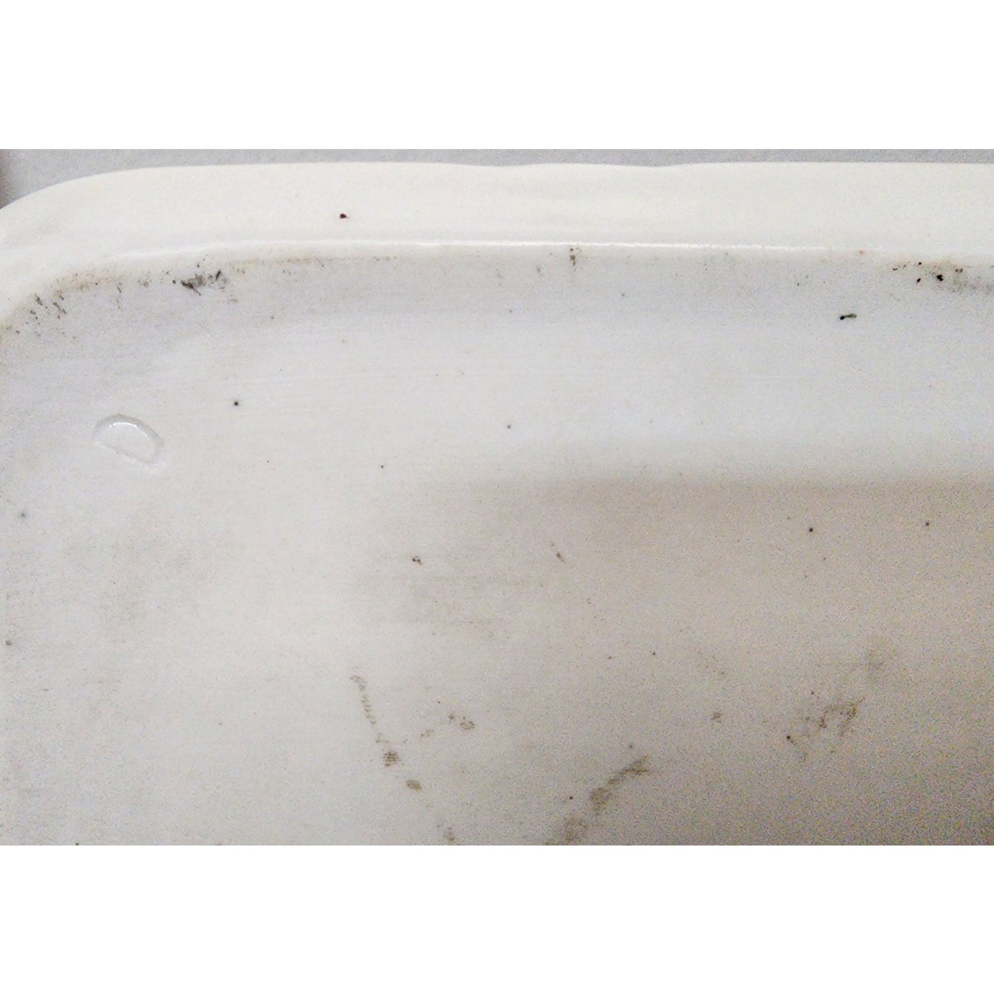 VTG Hand Painted Porcelain Tray Shepherd Boy w/ Sheep Roses Border Scalloped 9"