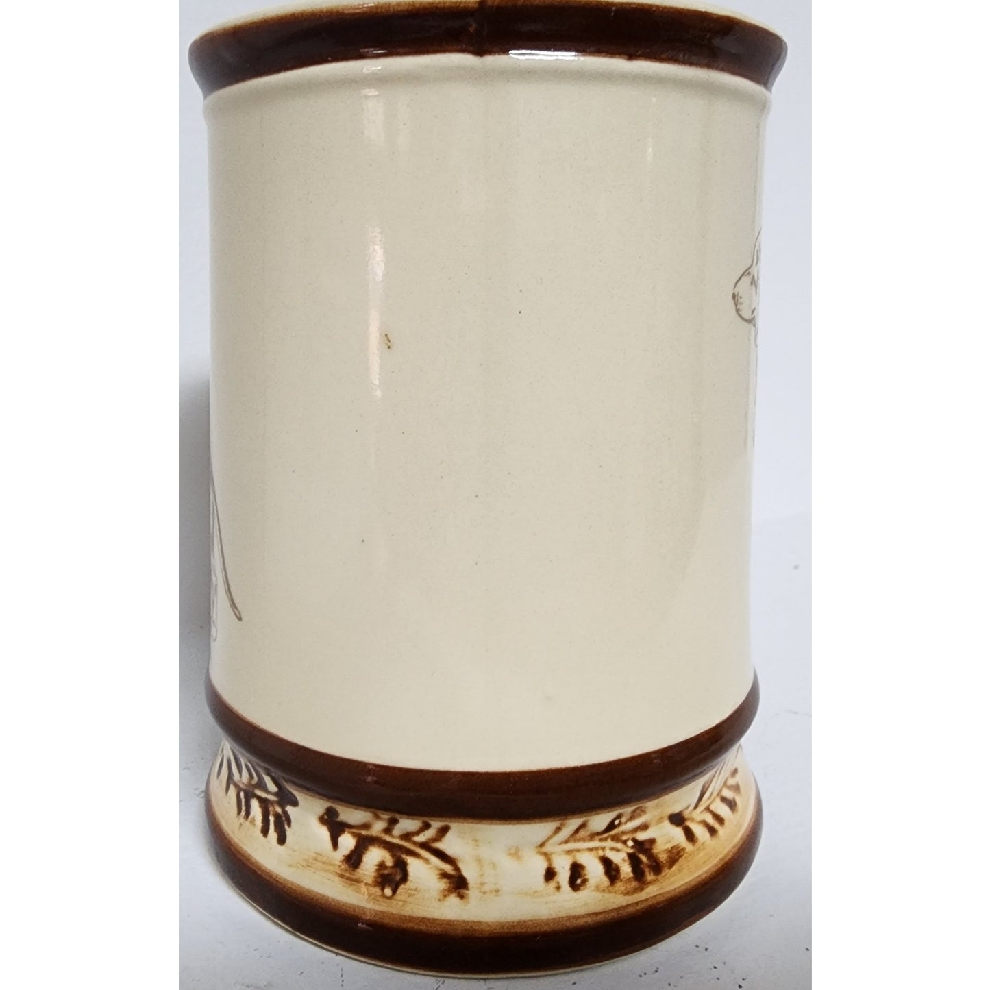 GG Dachshund Stoneware Handmade Mug 12oz Beige Brown Art Dog Breed Info Vintage