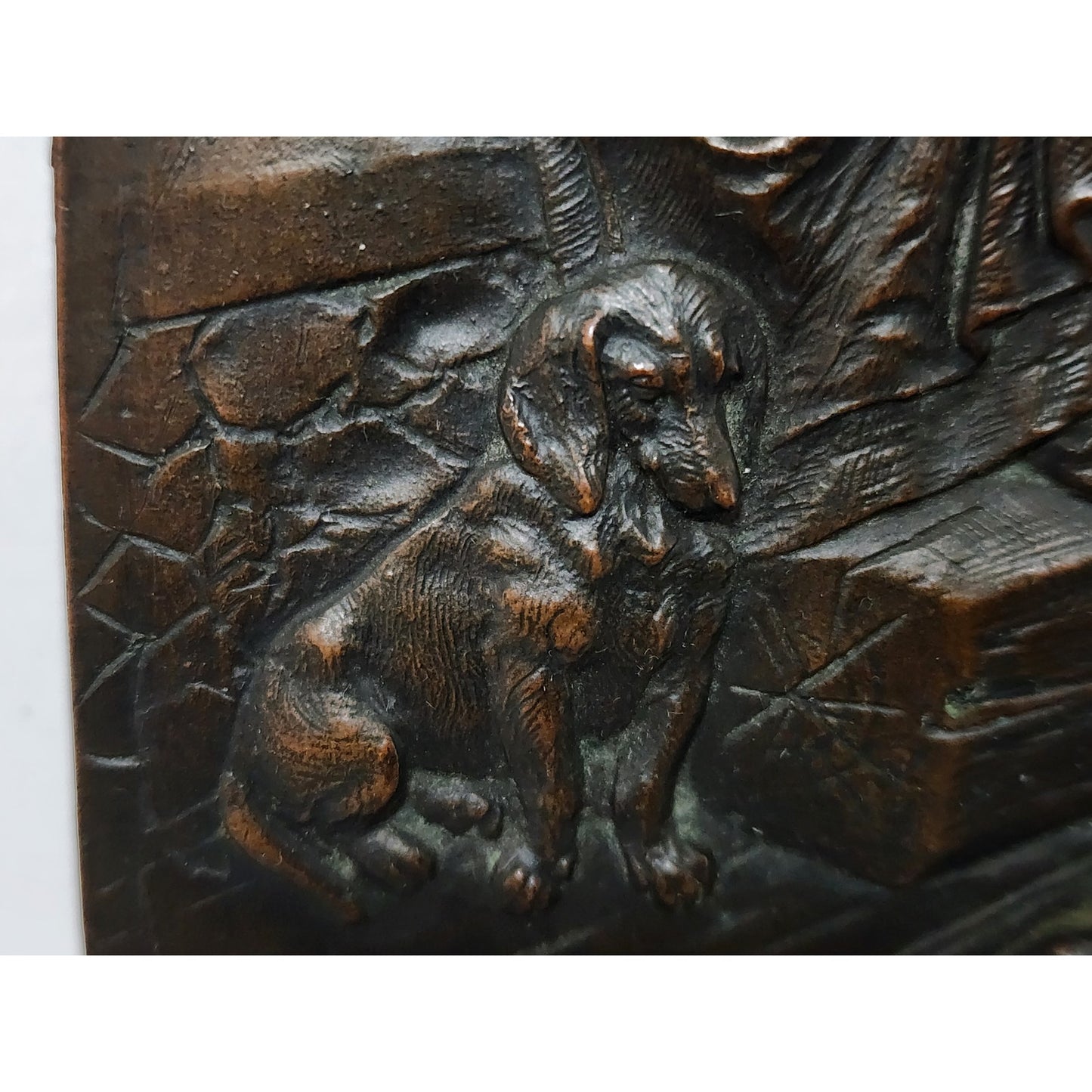 Vintage Embossed Copper Wall Art 8x5.75 Rustic Relief Panel w/ Hanger