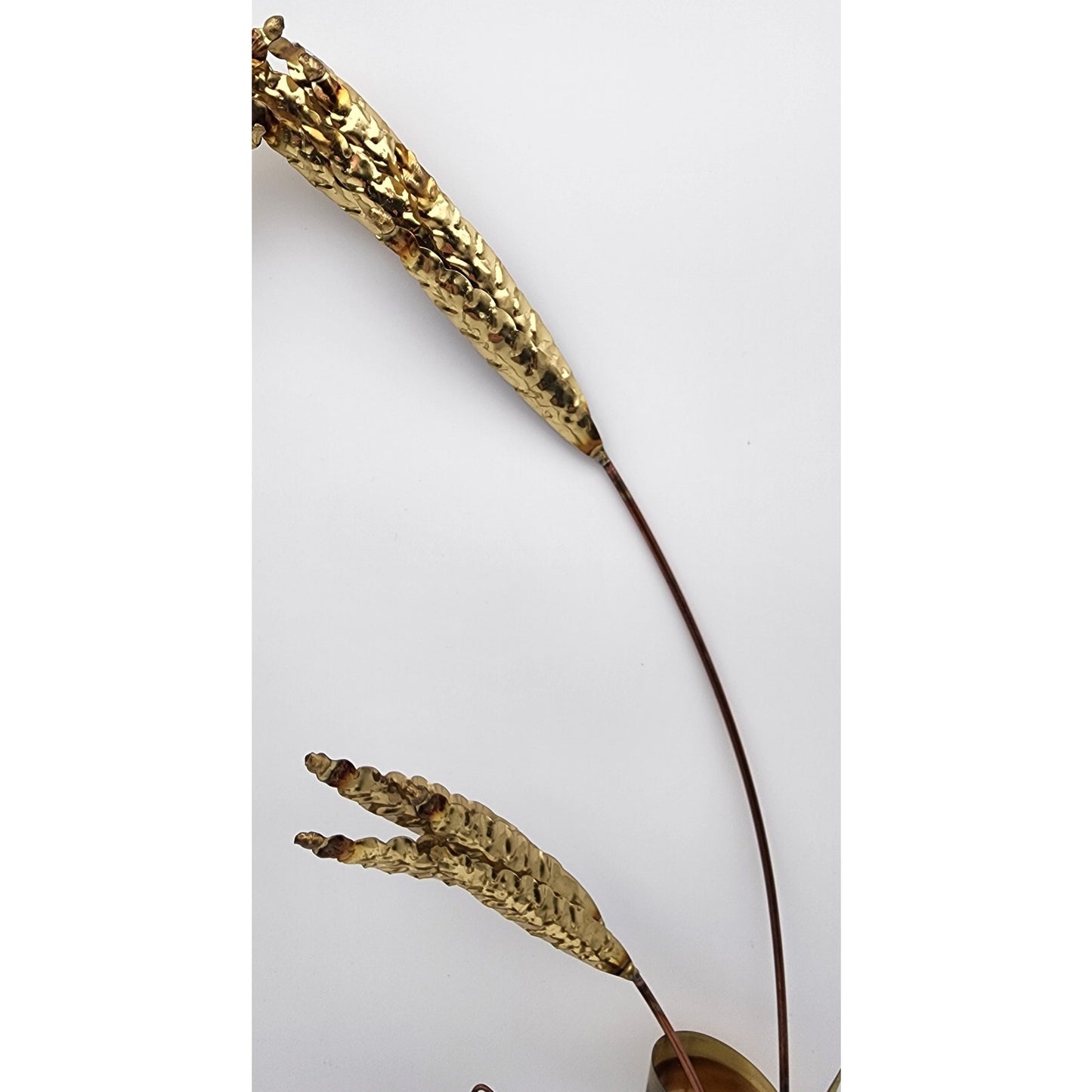 Vintage Brass & Copper Wheat Wall Art Pair – 31" Metal Sculptures Left/Right