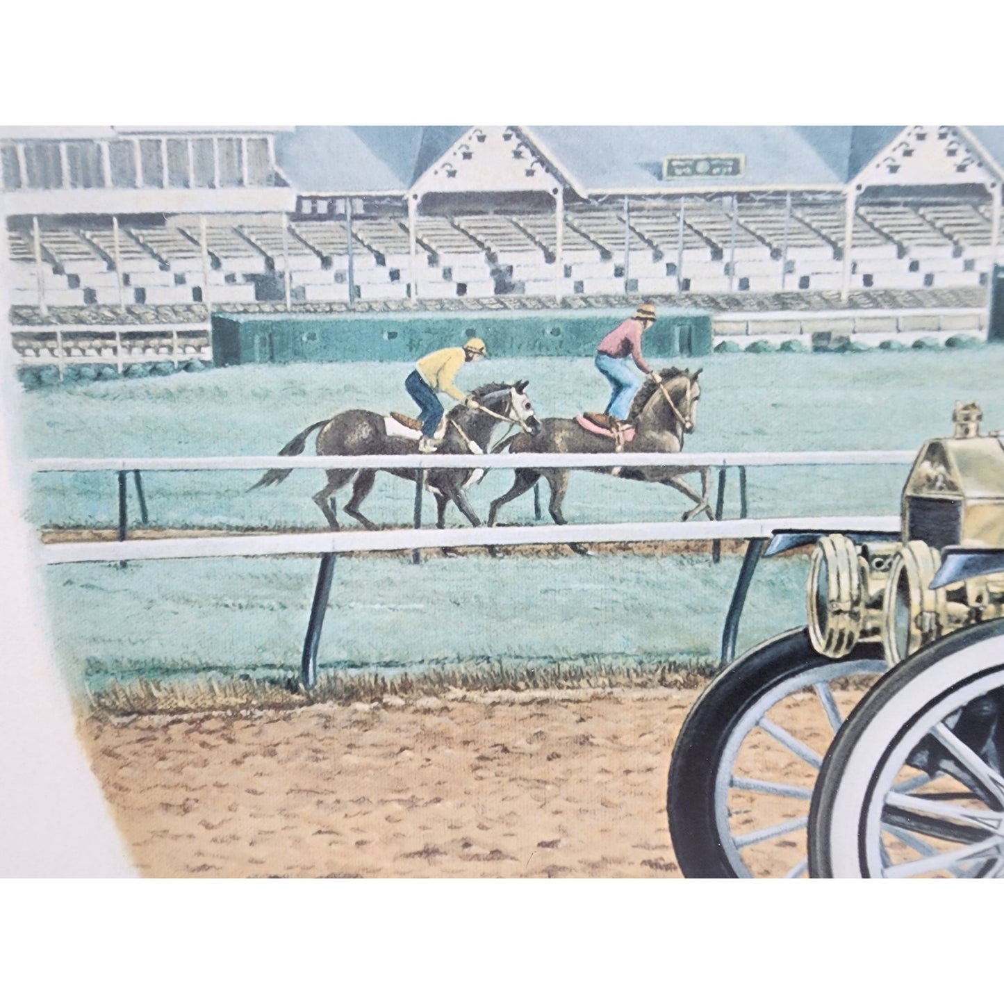 Riding in Style Lithograph by C. Don Ensor  Framed w Matting & Glass  30.5x24.75