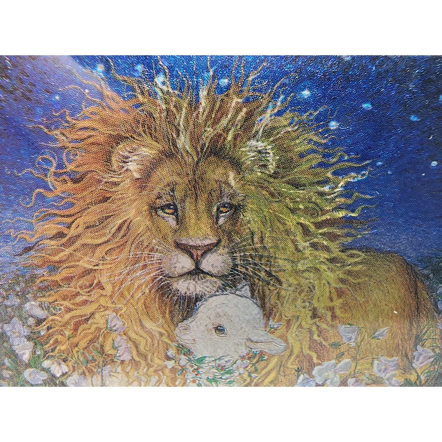 Vintage Lion & Lamb Jewelry Box – Cobalt Glass, Mirror, Via Vermont Mexico 1995