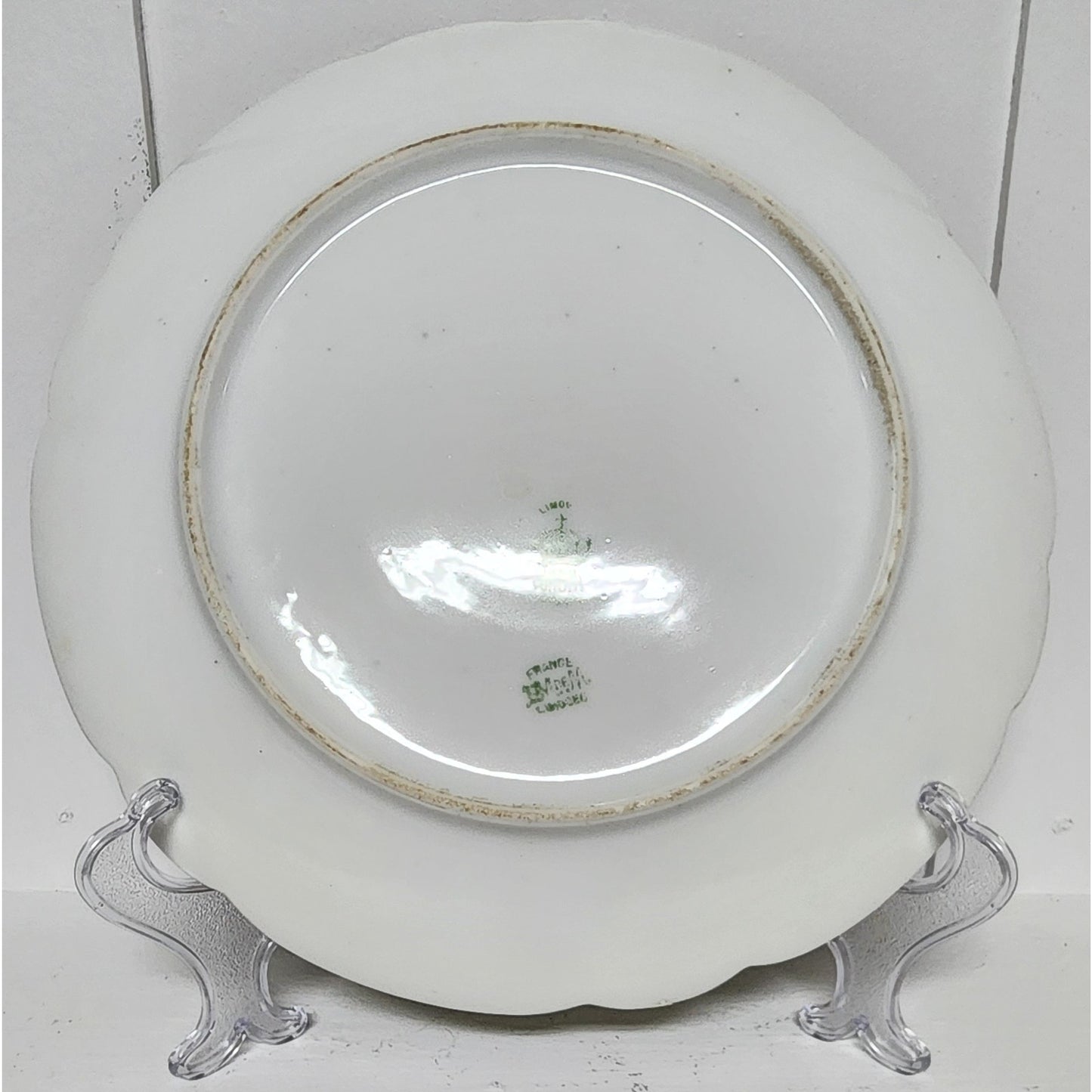 Coronet Limoges France HandPainted Porcelain Plate Roses Gold Rim Scalloped8.75"