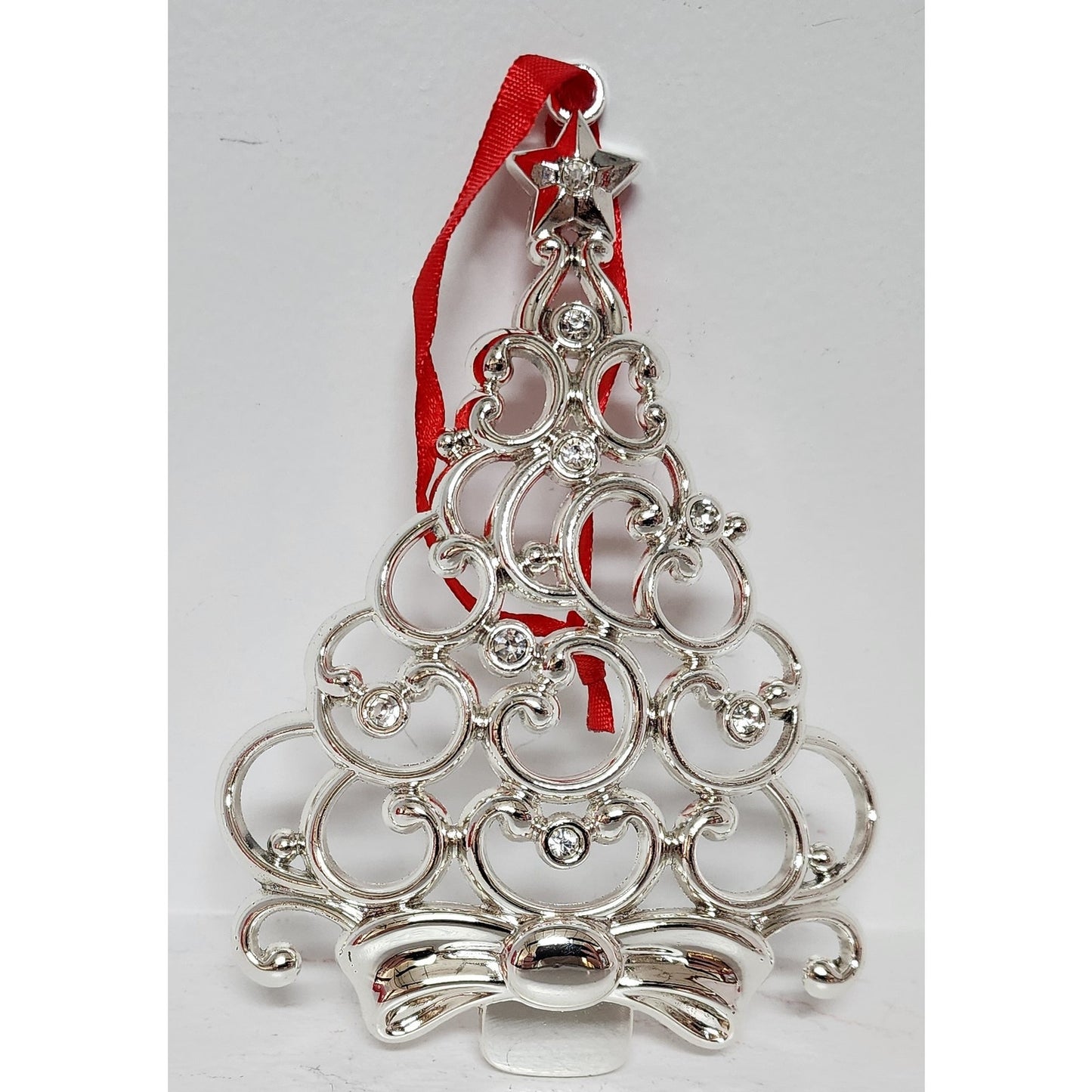 Lenox Silverplate Crystal Tree & Train Ornaments w/ Boxes – Vintage Holiday Set