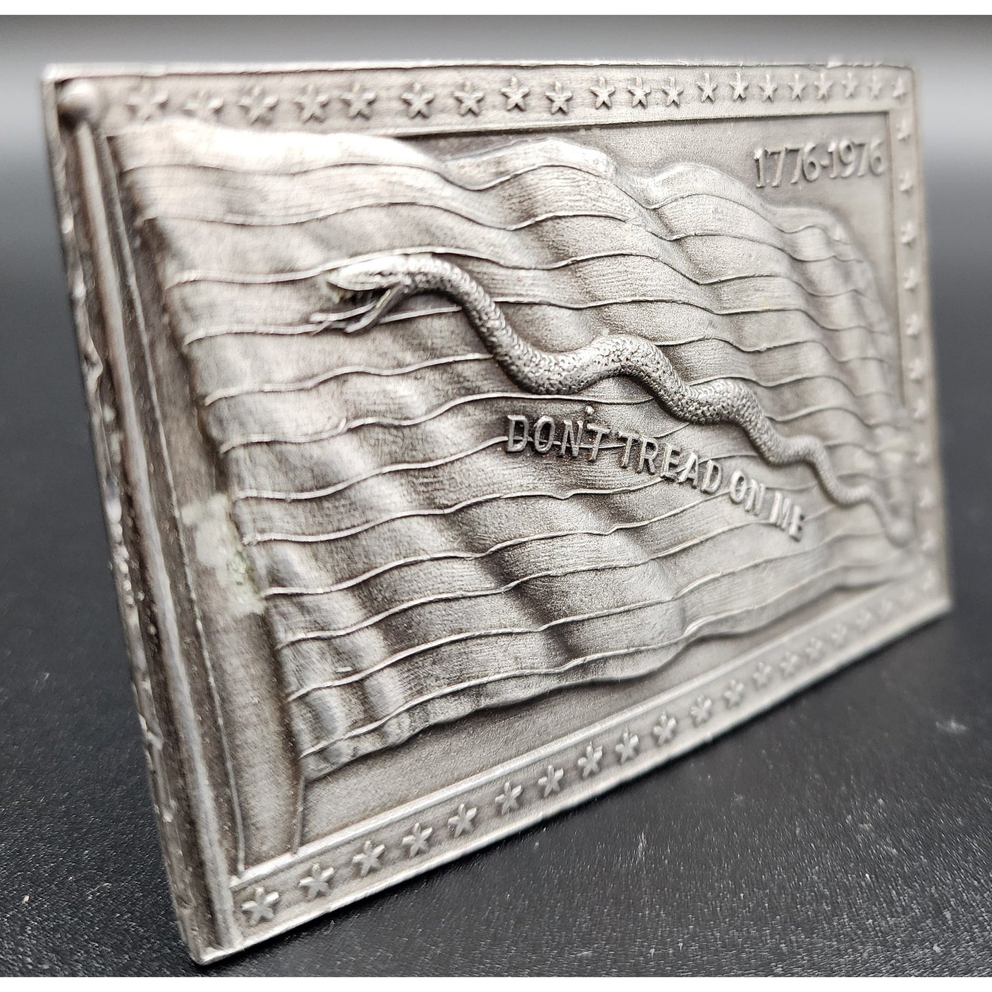 Bergamot Brass Works 1776-1976 Bicentennial “Don’t Tread on Me” Belt Buckle USA