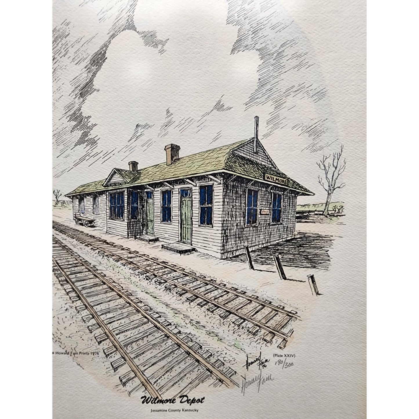 Howard Fain “Wilmore Depot” Lithograph Signed & Numbered 190/300 Framed w/ Mat