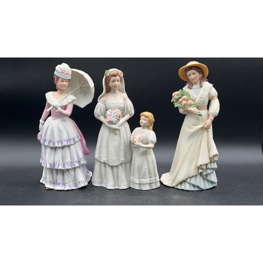 3 Homco Porcelain Figurines Bride's Day, Charlotte Rose &  Victorian Lady Lovely