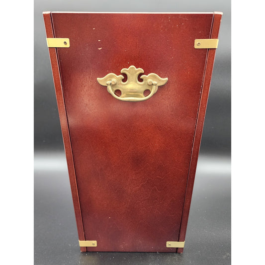 Vintage Wood Wastebasket w/ Brass Handles & Brackets – Executive Office Decor