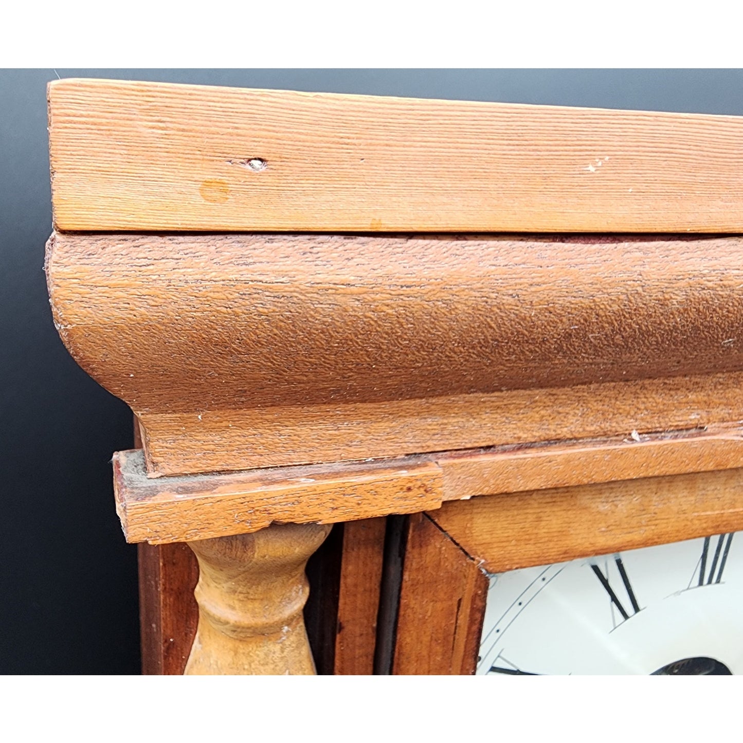 Antique Seth Thomas OG Clock w/ Andrew Jackson Glass, Key & Pendulum