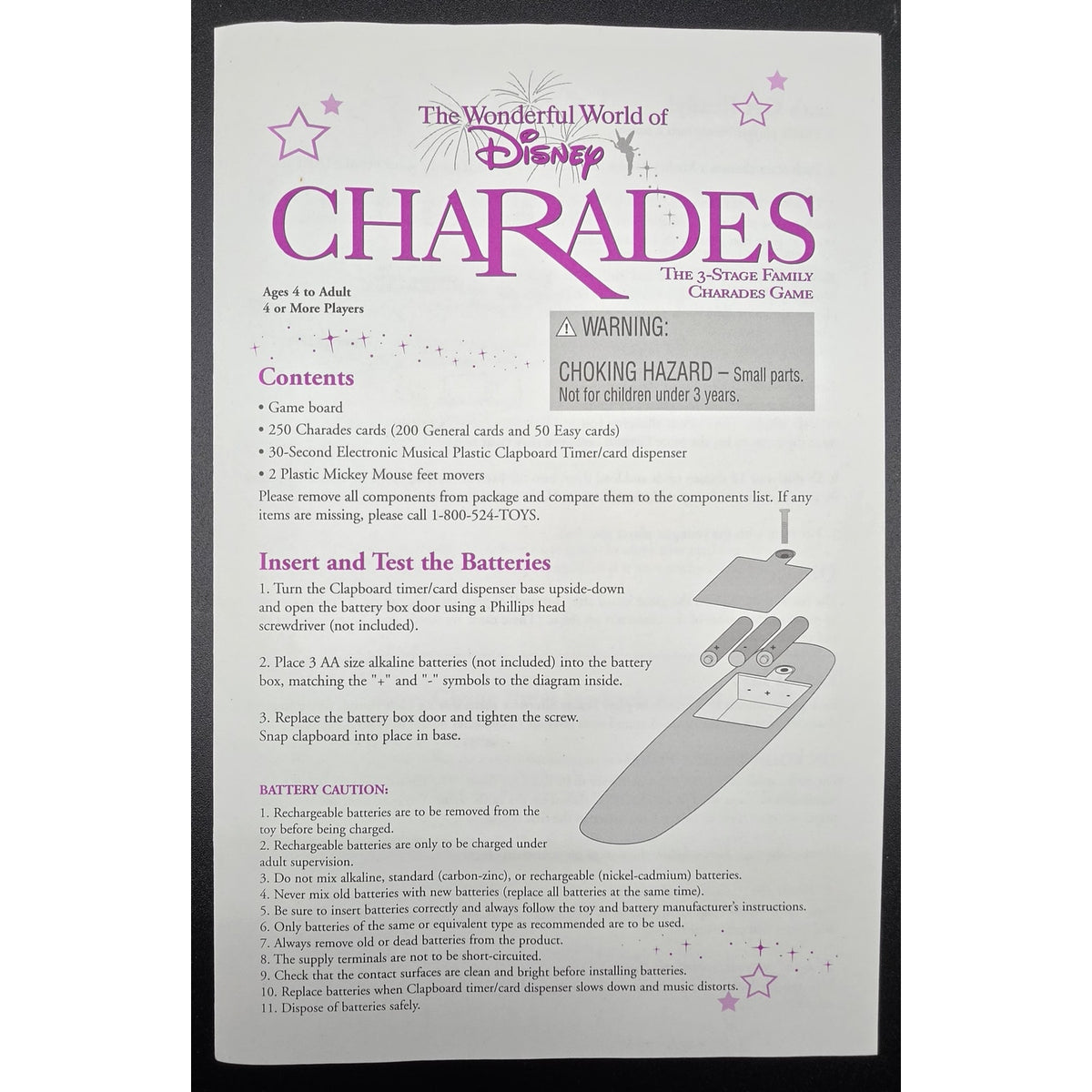 Vintage 1999 Disney Charades Board Game Mattel Metallic Tin Box Complete Set