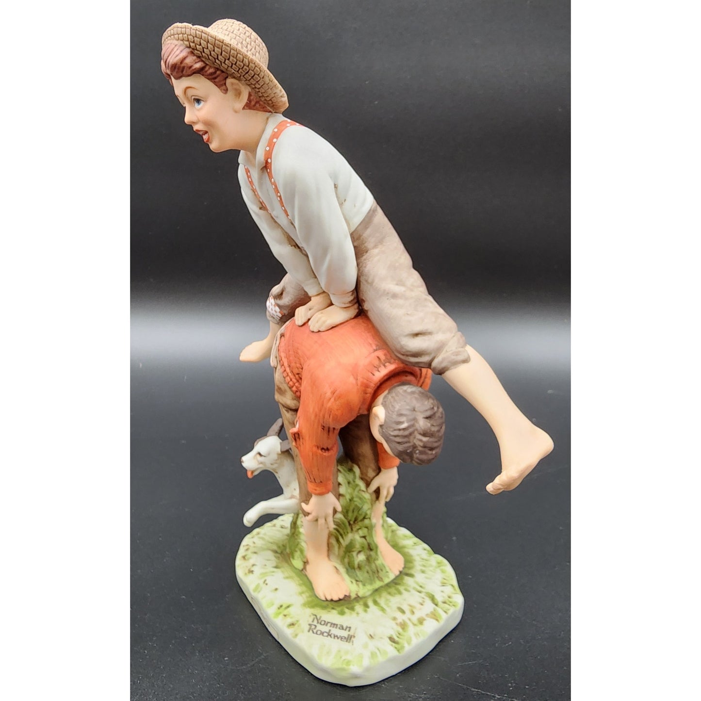 1981 Norman Rockwell Leap Frog Figurine Dave Grossman Ltd Ed 975/1000 Japan