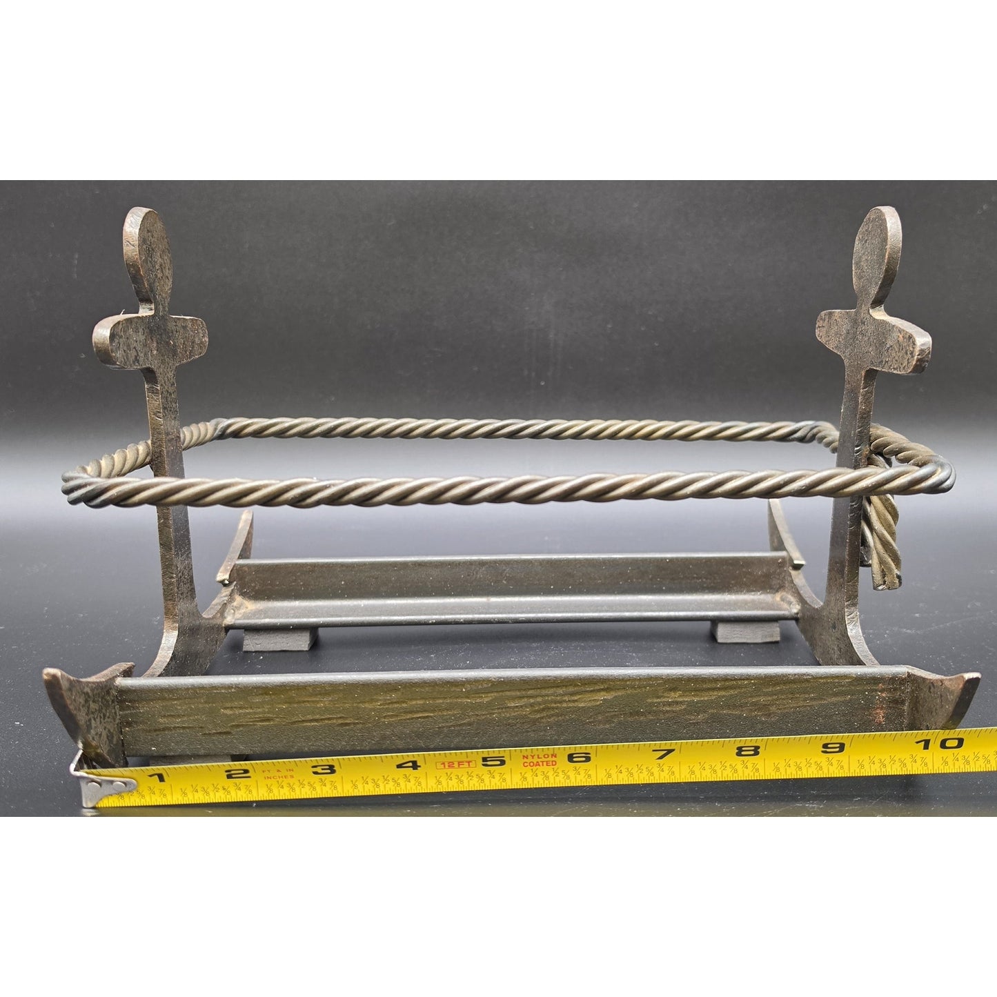 Vintage Heavy Metal Nautical Anchor Holder Rack – 11.25" x 8.25" x 7"