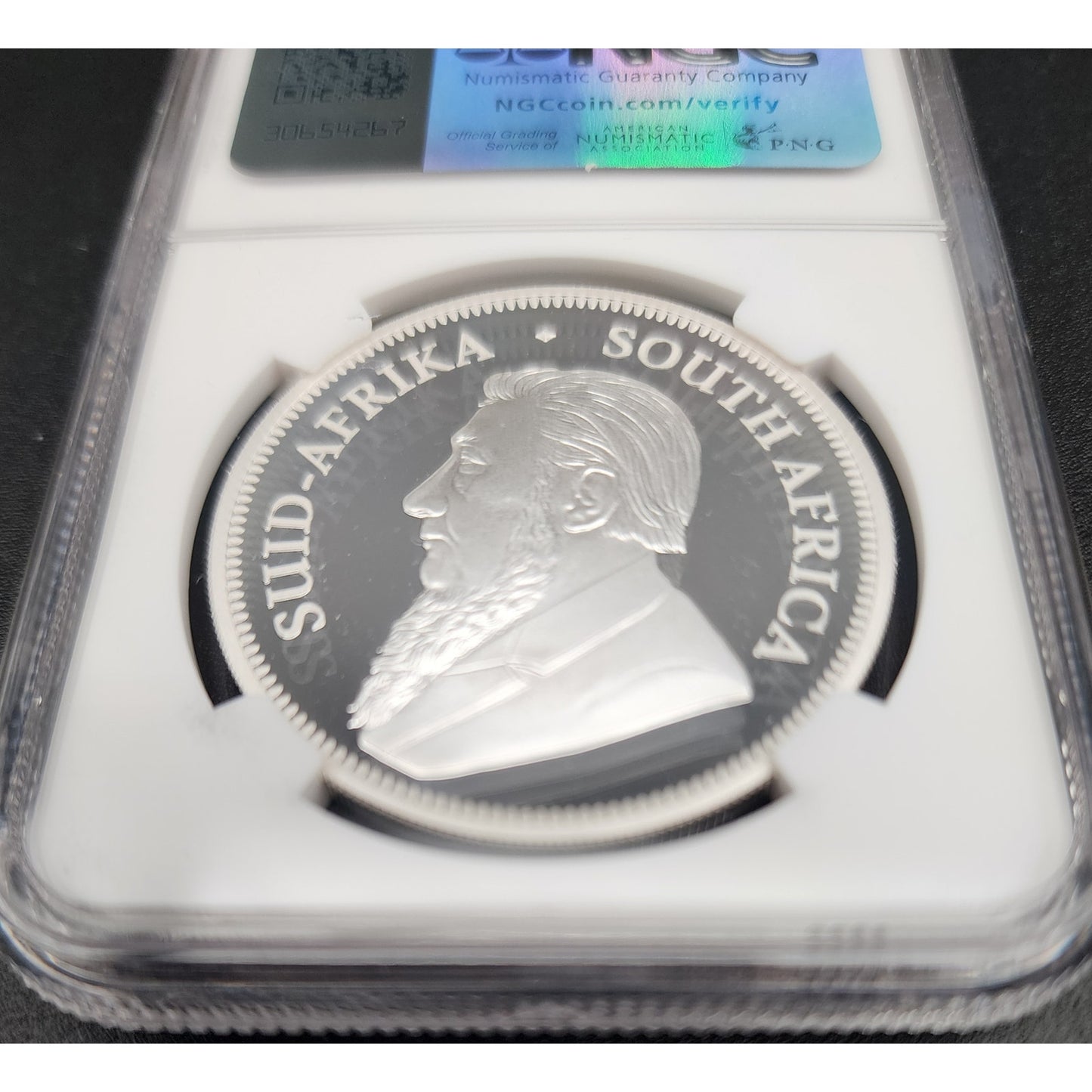 2025 SA Krugerrand PF70 FDOI NGC Fine Silver 1oz + Mini South Africa Flag Set