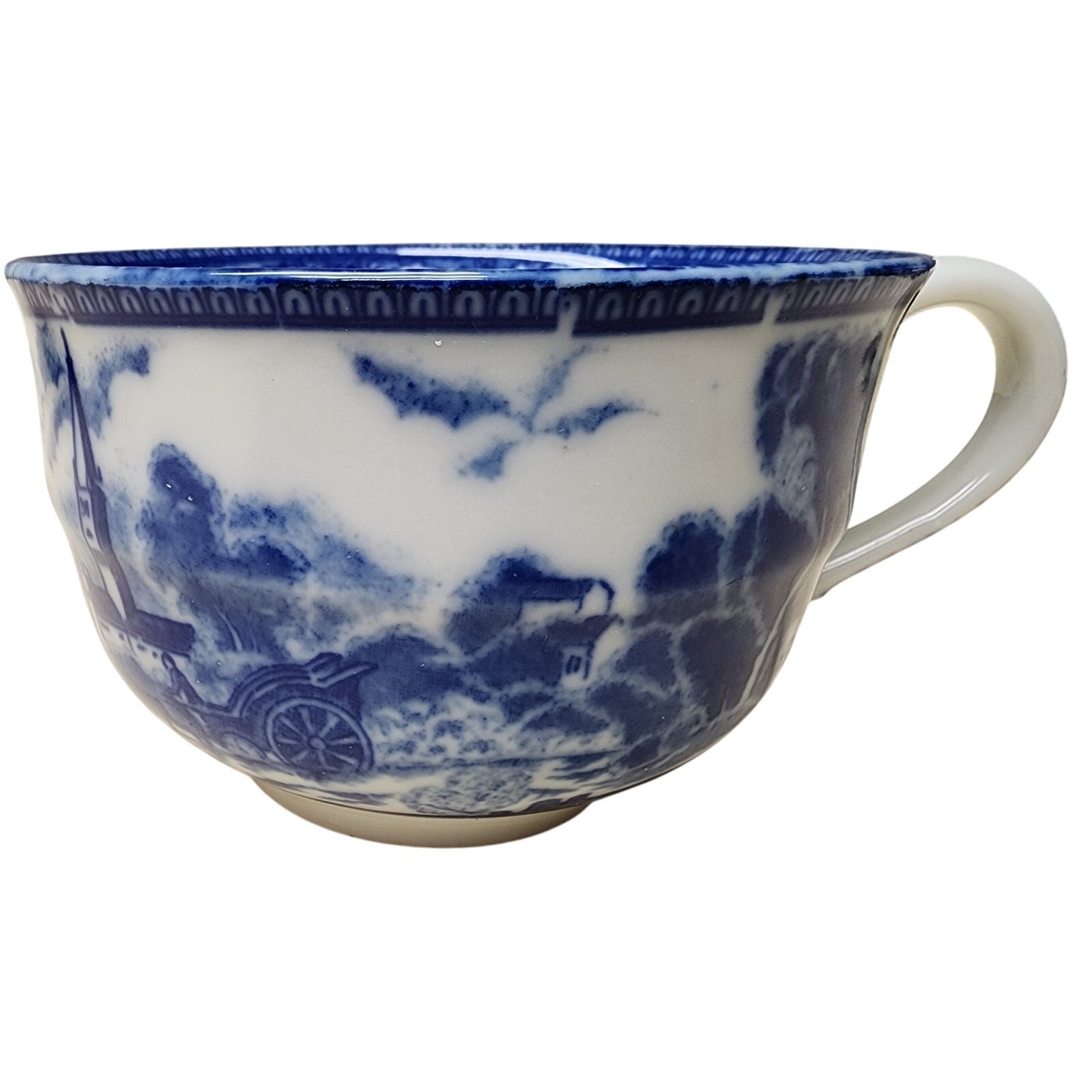 Vintage Blue & White Maruta China Occupied Japan 6 Teacups & 10 Saucers Set
