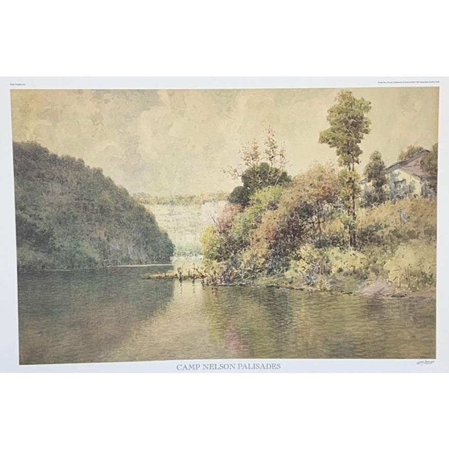 Paul Sawyier Lithograph Camp Nelson Palisades 1980 COA #1471/2500 Framed 28x22