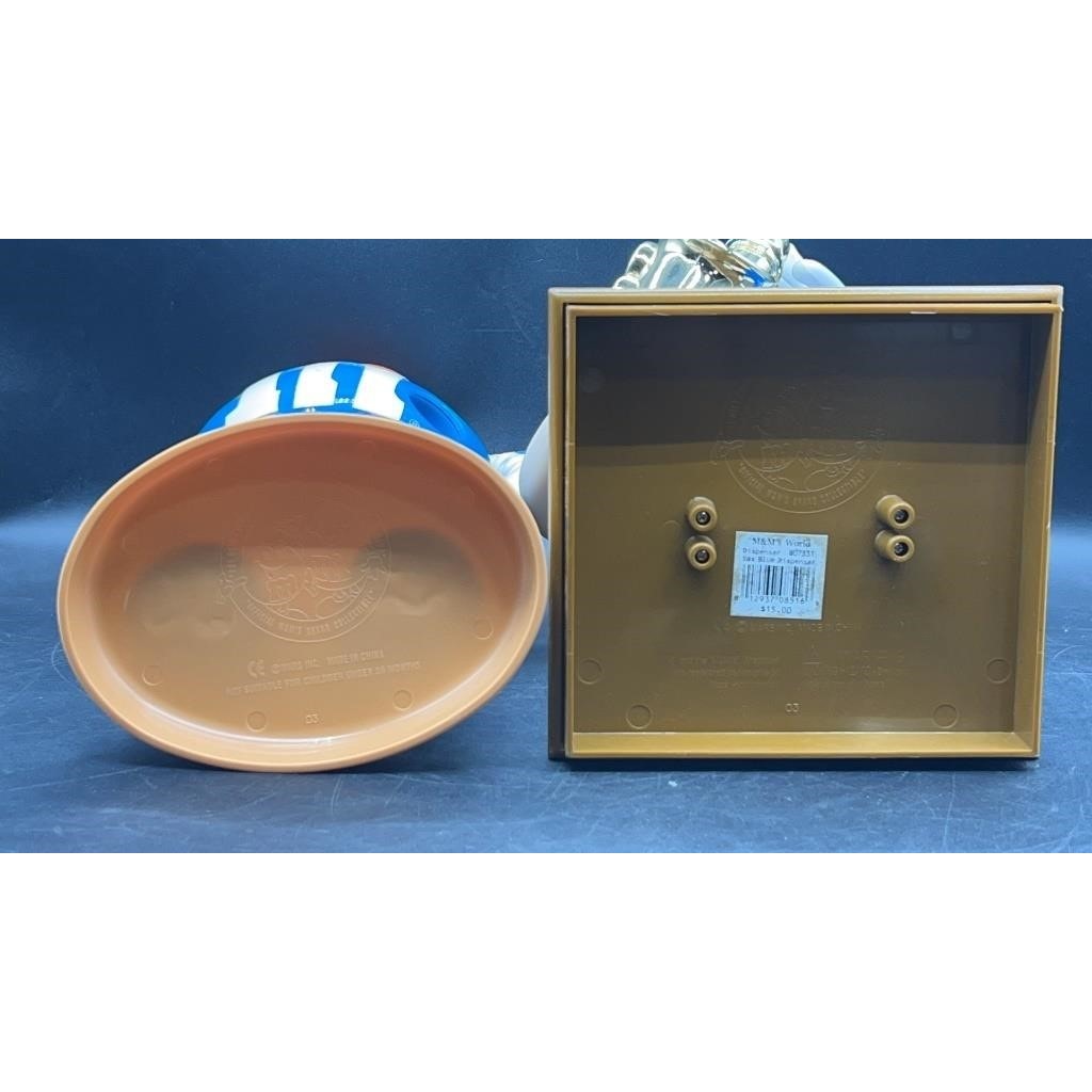 Vintage M&M’s Blue Candy Dispensers Lot – Basketball Player & Saxophone Musician