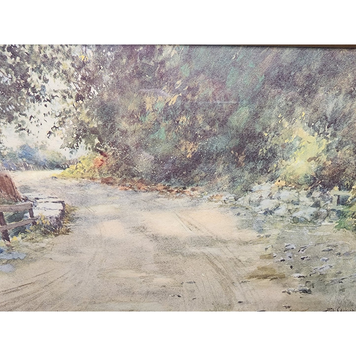 Paul Sawyier “Louisville Pike” Lithograph Framed w/ Double Mat, VTG