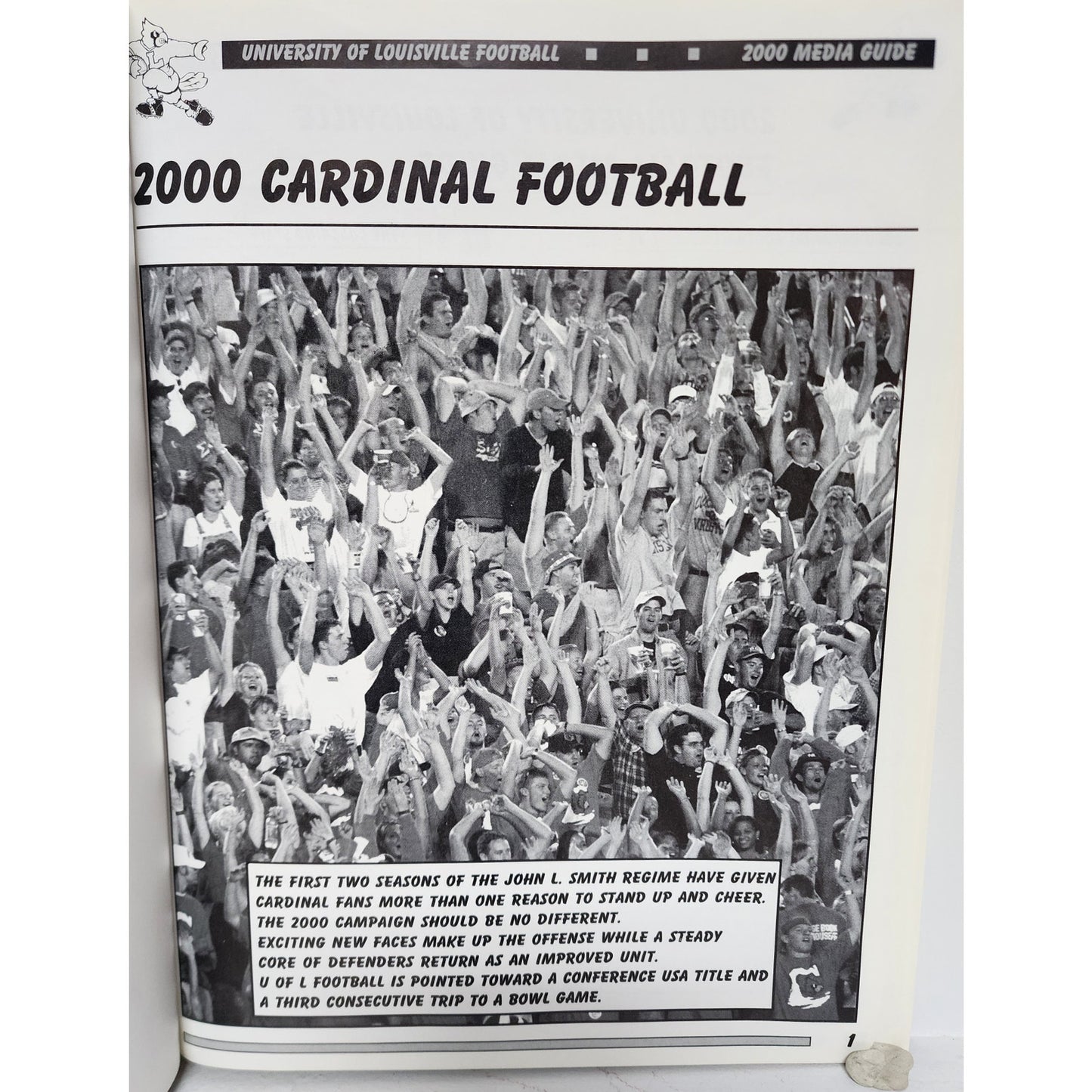 Louisville 2000 Cardinal Football Book 200 Pages Stats Photos Coach John Smith