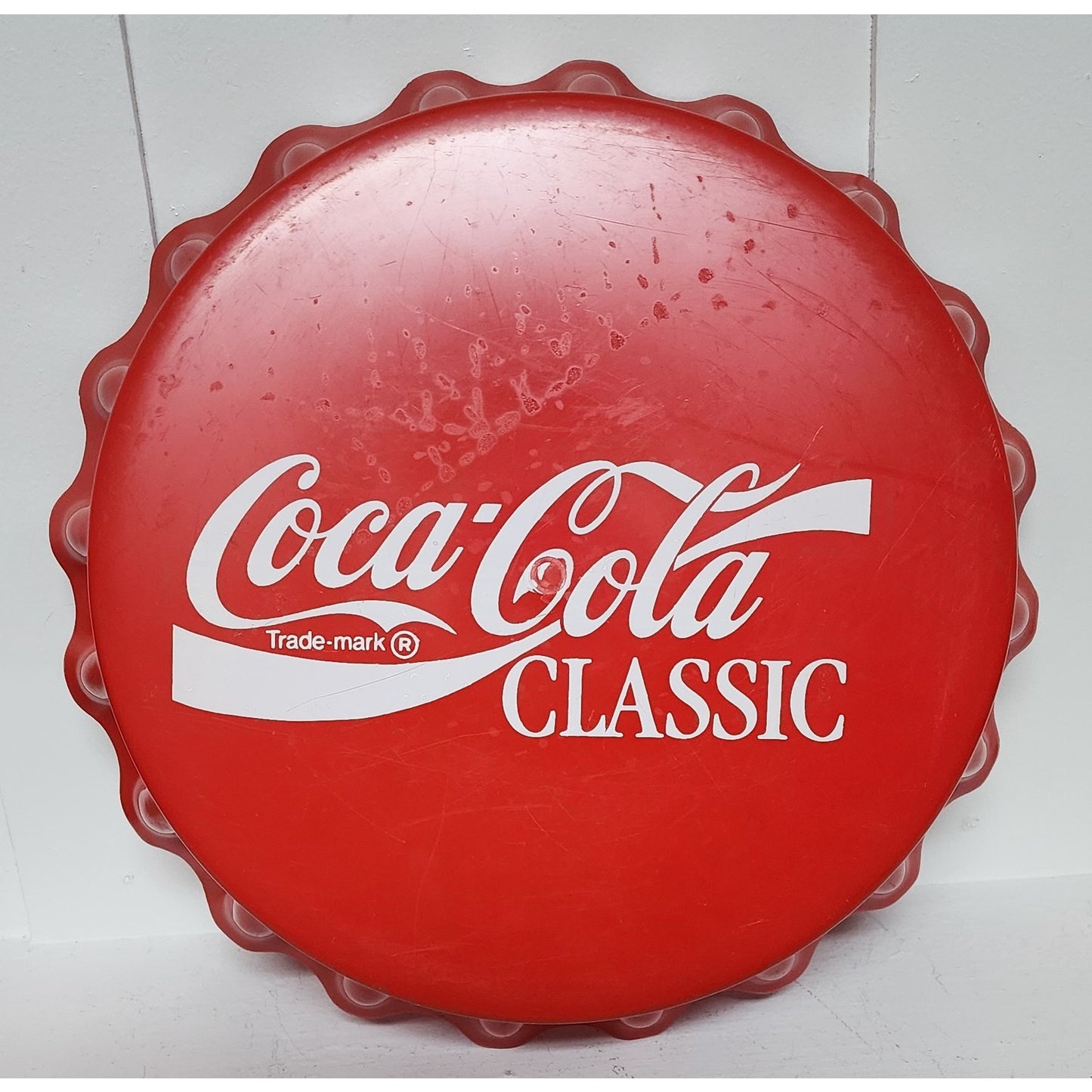 Vintage Coca-Cola Plastic Glass Set w/ Large Pop-Top Tray 8 Glasses + Cup