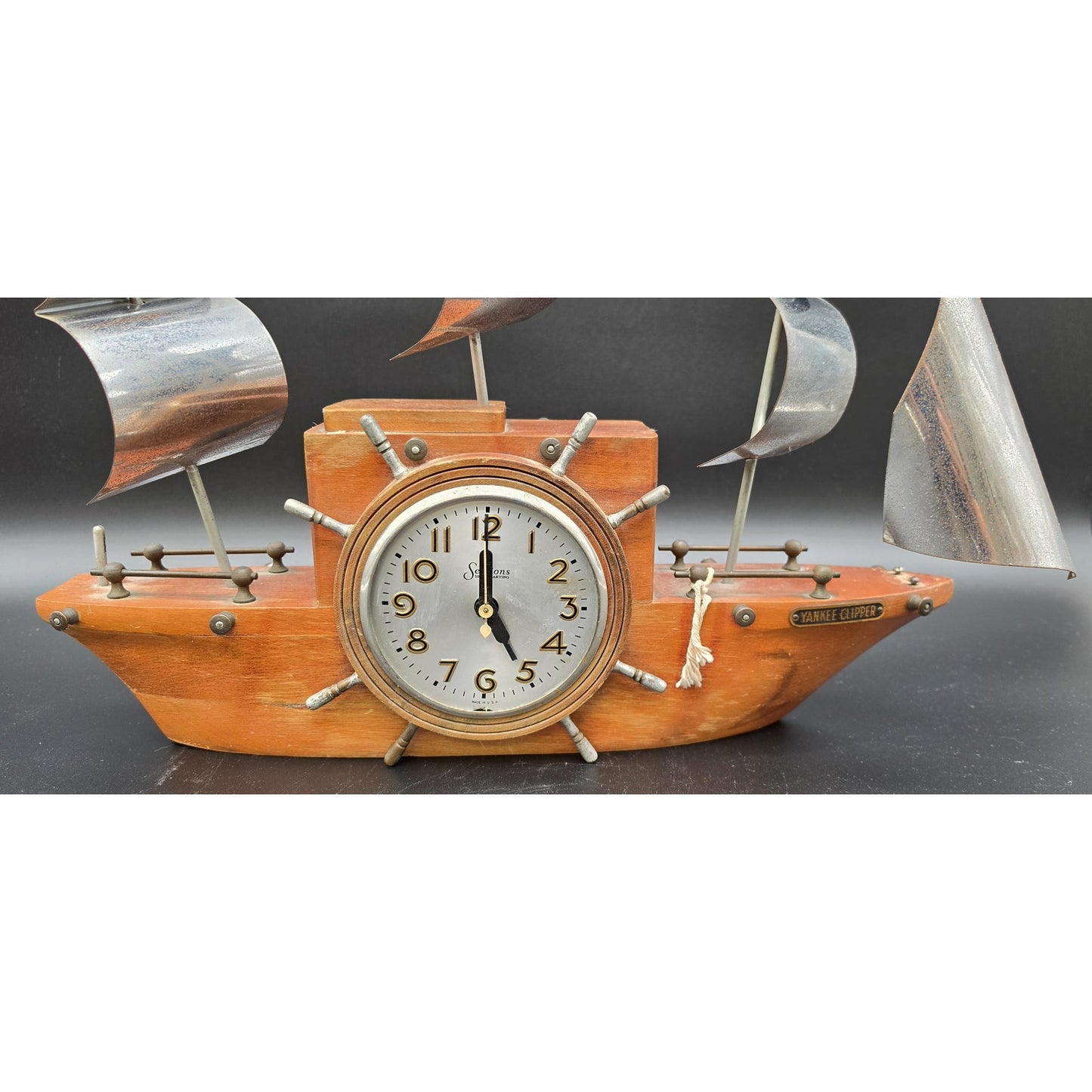Vintage Yankee Clipper Ship Clock Sessions MasterCrafters Wood & Steel Nonworking