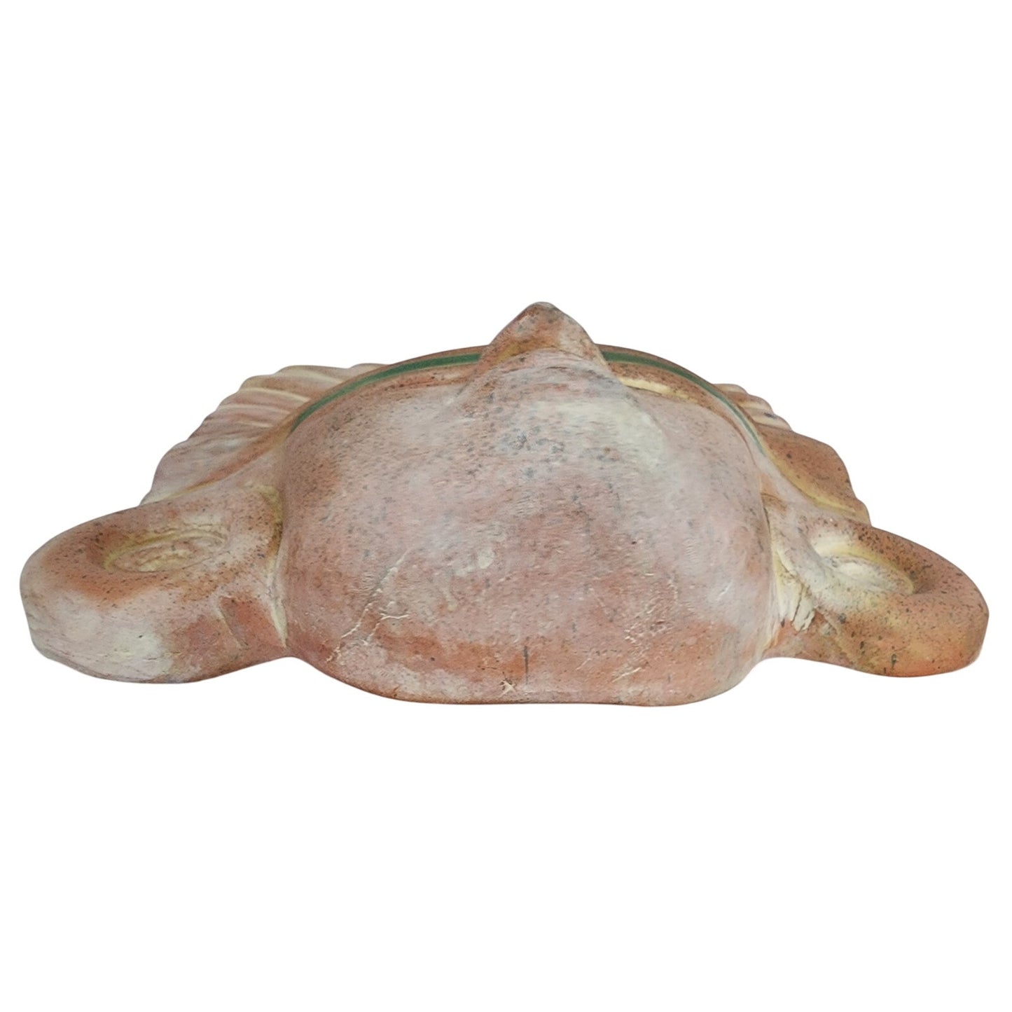 Vintage Terracotta Clay Mask Aztec Mayan Style Wall Art 12” Handcrafted Mexico