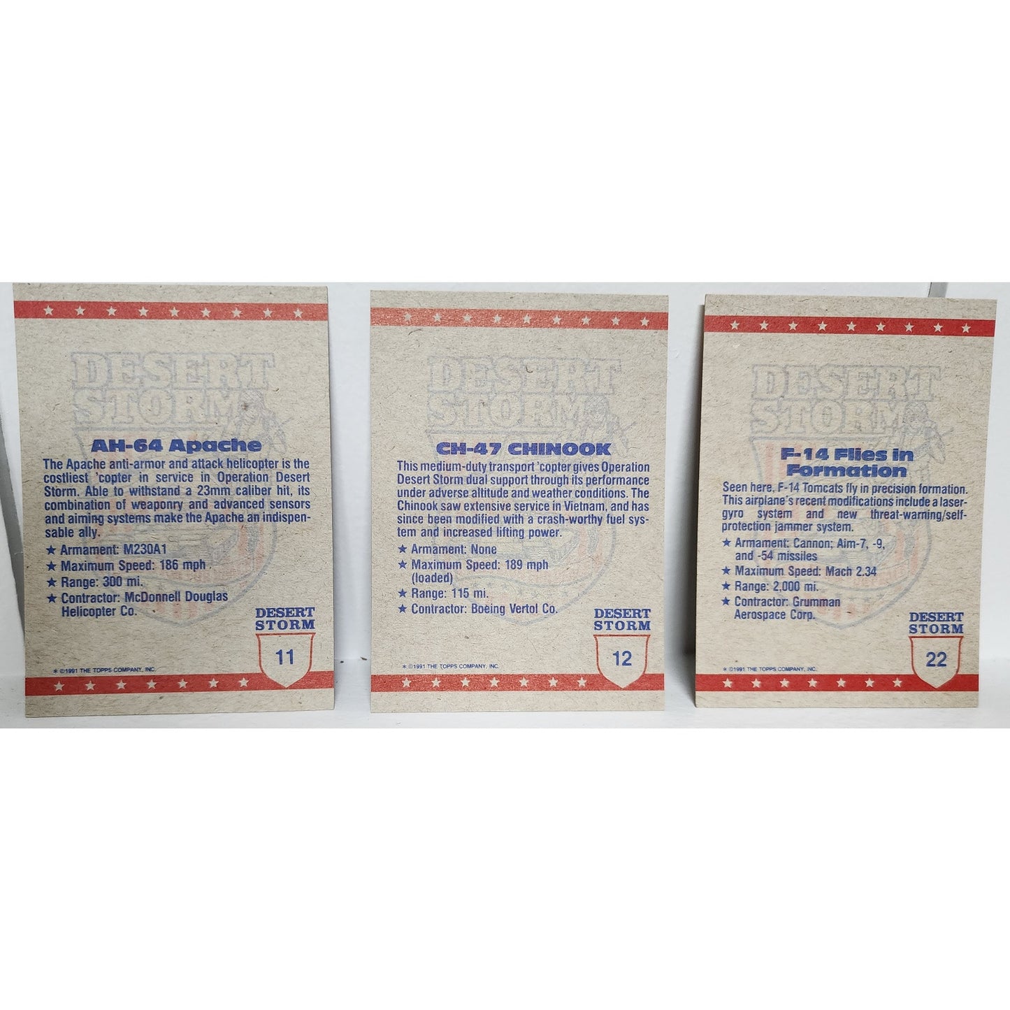 1991 Topps Desert Storm 66 Card Set w/ Box – Bush, Powell, Jets, Missiles, Rare