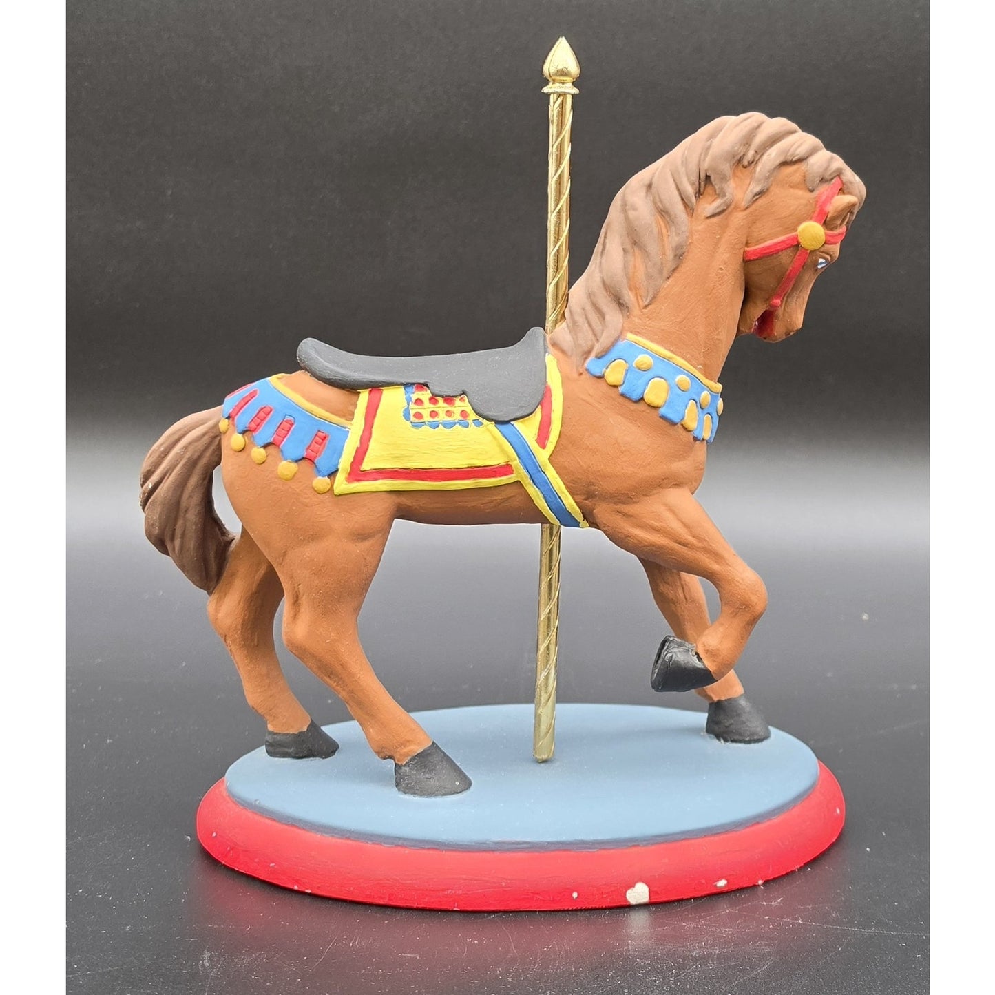 Vintage Handpainted Carousel Horse Figurines Set – Ceramic & Porcelain Pair
