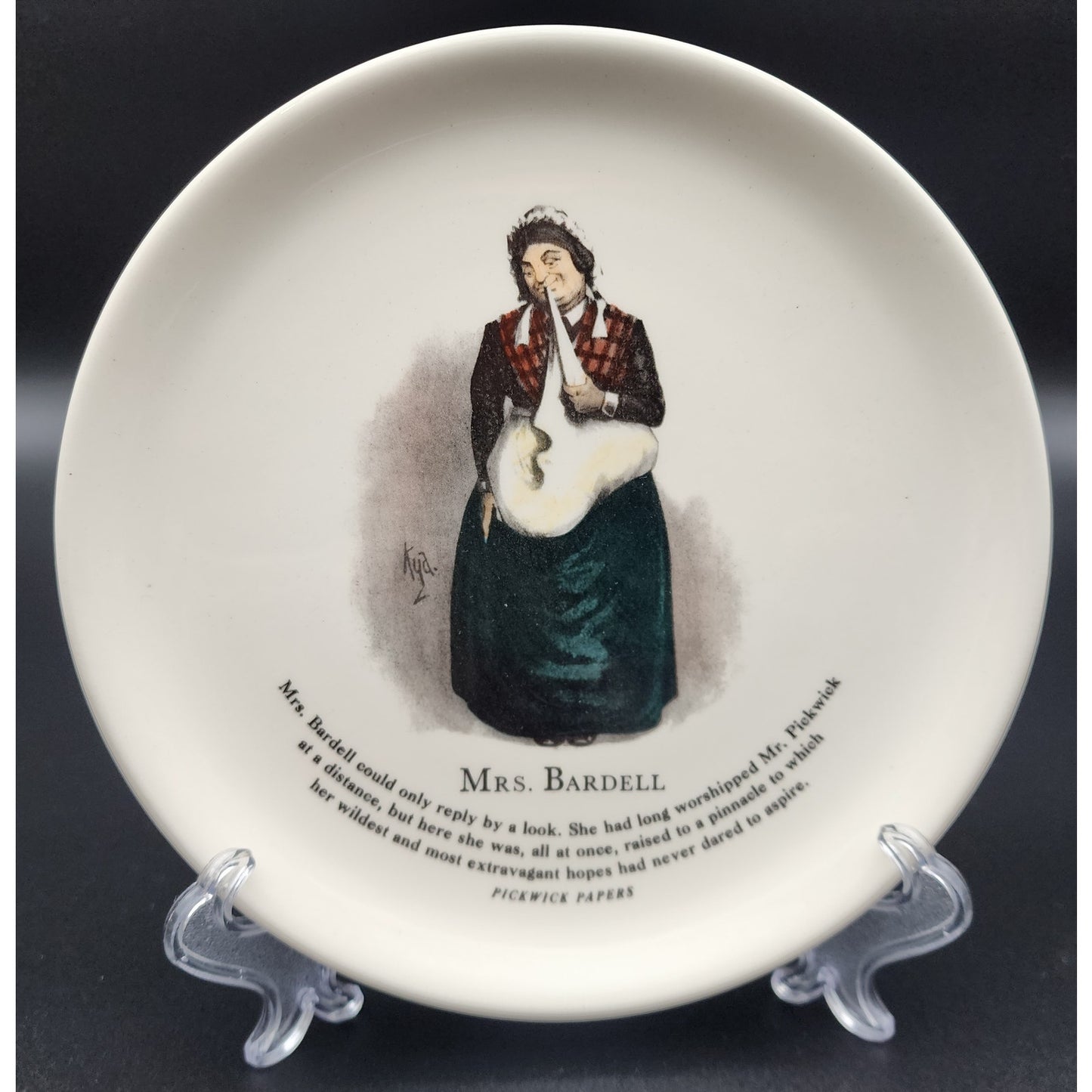 Invento Charles Dickens Hand Colored Plates Set of 5 7" Characters England, VTG