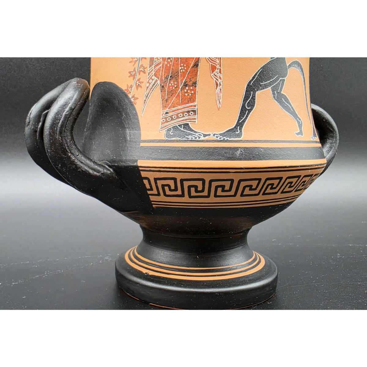 Vintage Greek Vase Dionysus Satyr Athens Pottery Calyx-Krater Lambrou Bros 7.25"