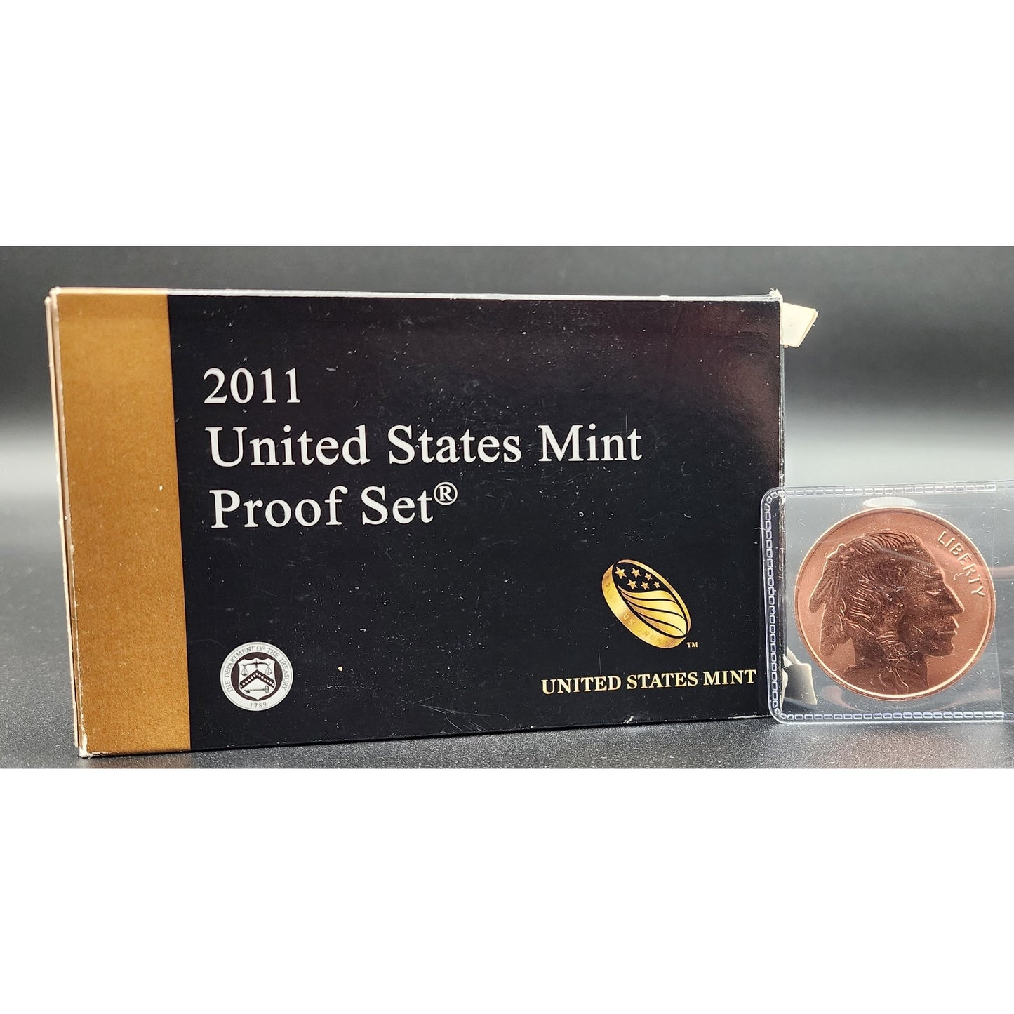 2011 US Mint 14‑Coin Proof Set w/ OGP COA + 1 oz Copper Buffalo Round