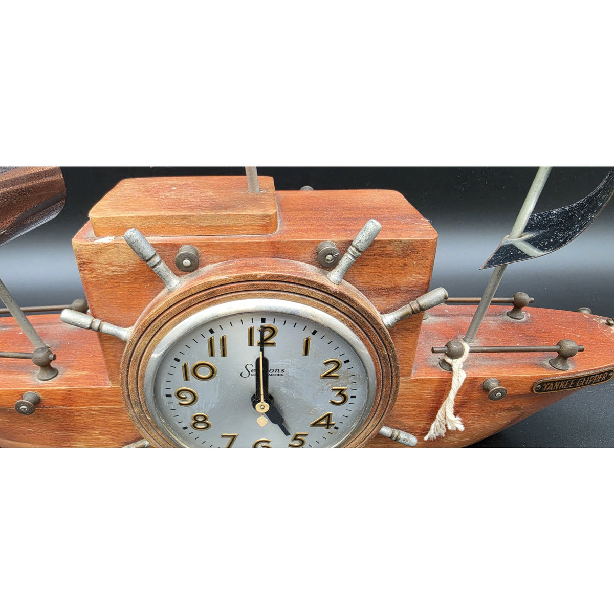 Vintage Yankee Clipper Ship Clock Sessions MasterCrafters Wood & Steel Nonworking