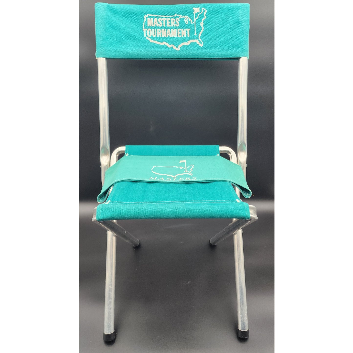 Vintage Masters Tournament Folding Chair Teal Green w/ Extra Cover Lightweight
